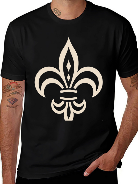 Fleur-de-Lis Graphic Tee - Classic Black Cotton
