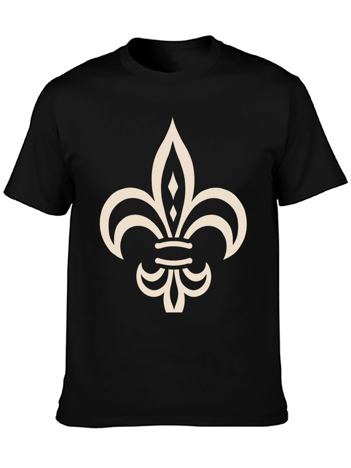 Fleur-de-Lis Graphic Tee - Classic Black Cotton