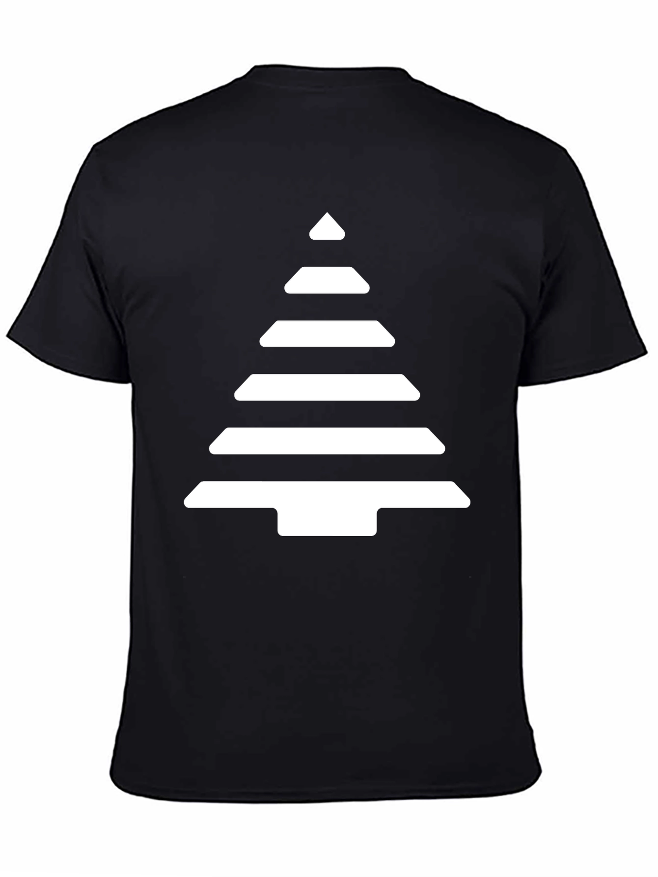 Geometric Tree Graphic Tee - Black