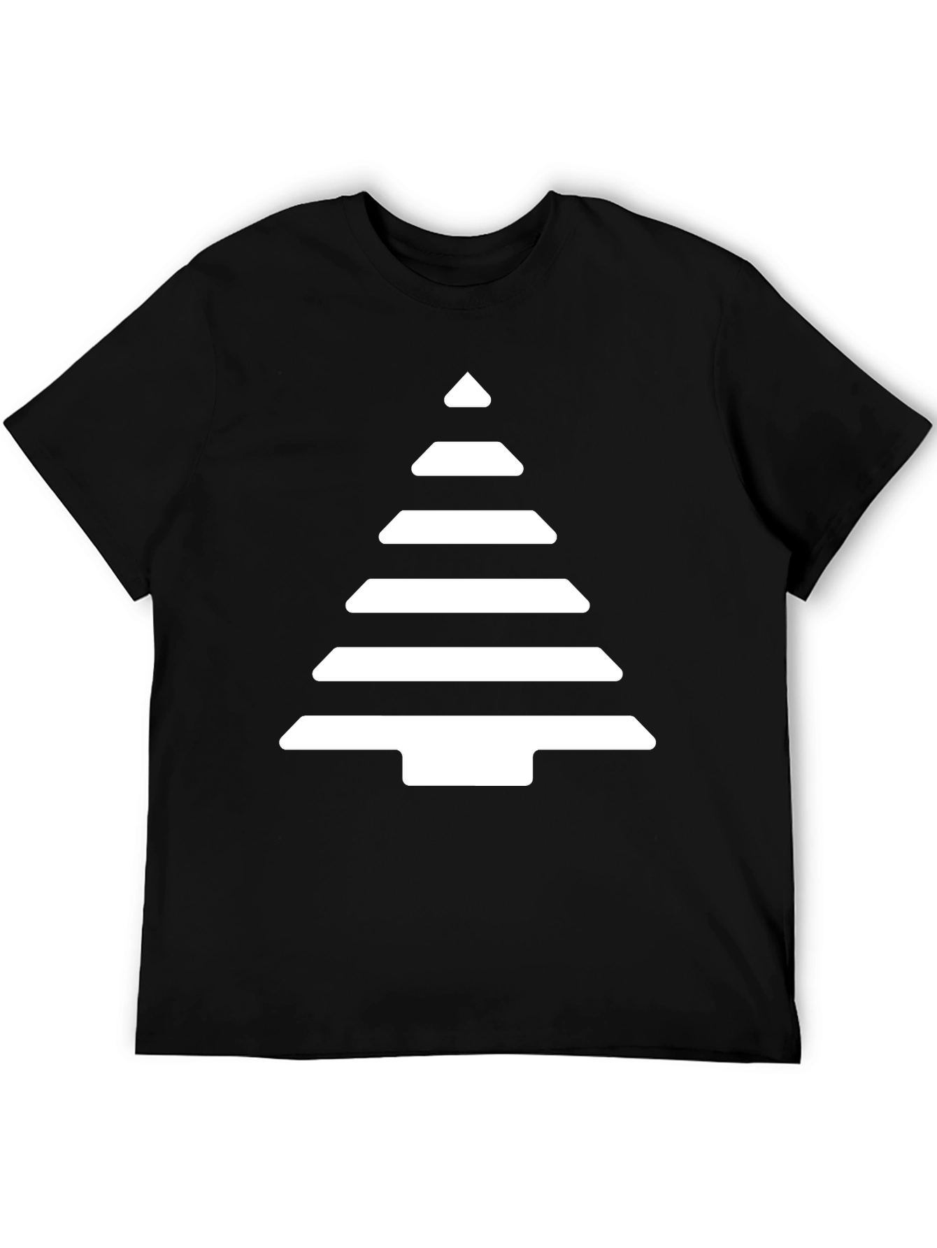 Geometric Tree Graphic Tee - Black