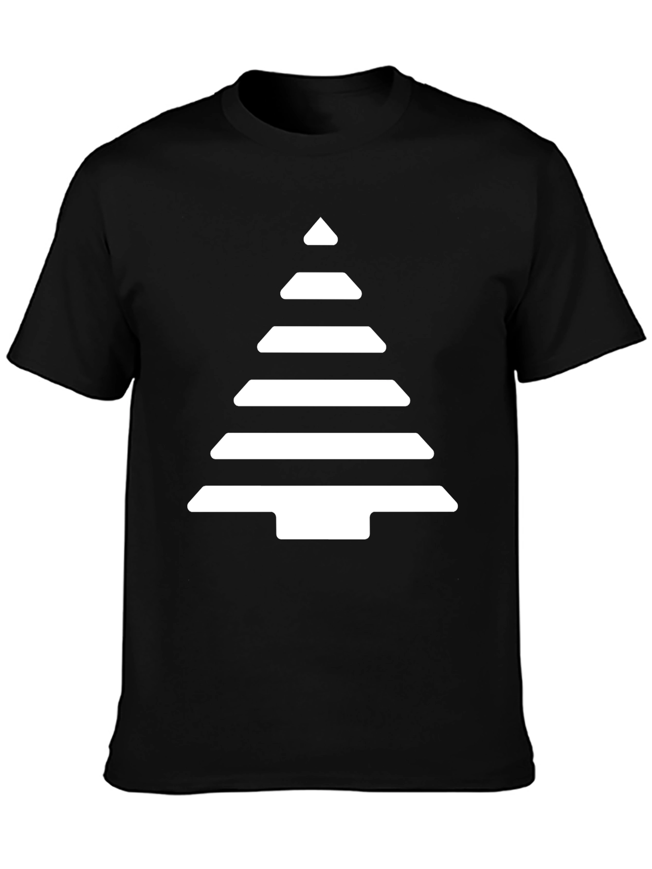 Geometric Tree Graphic Tee - Black