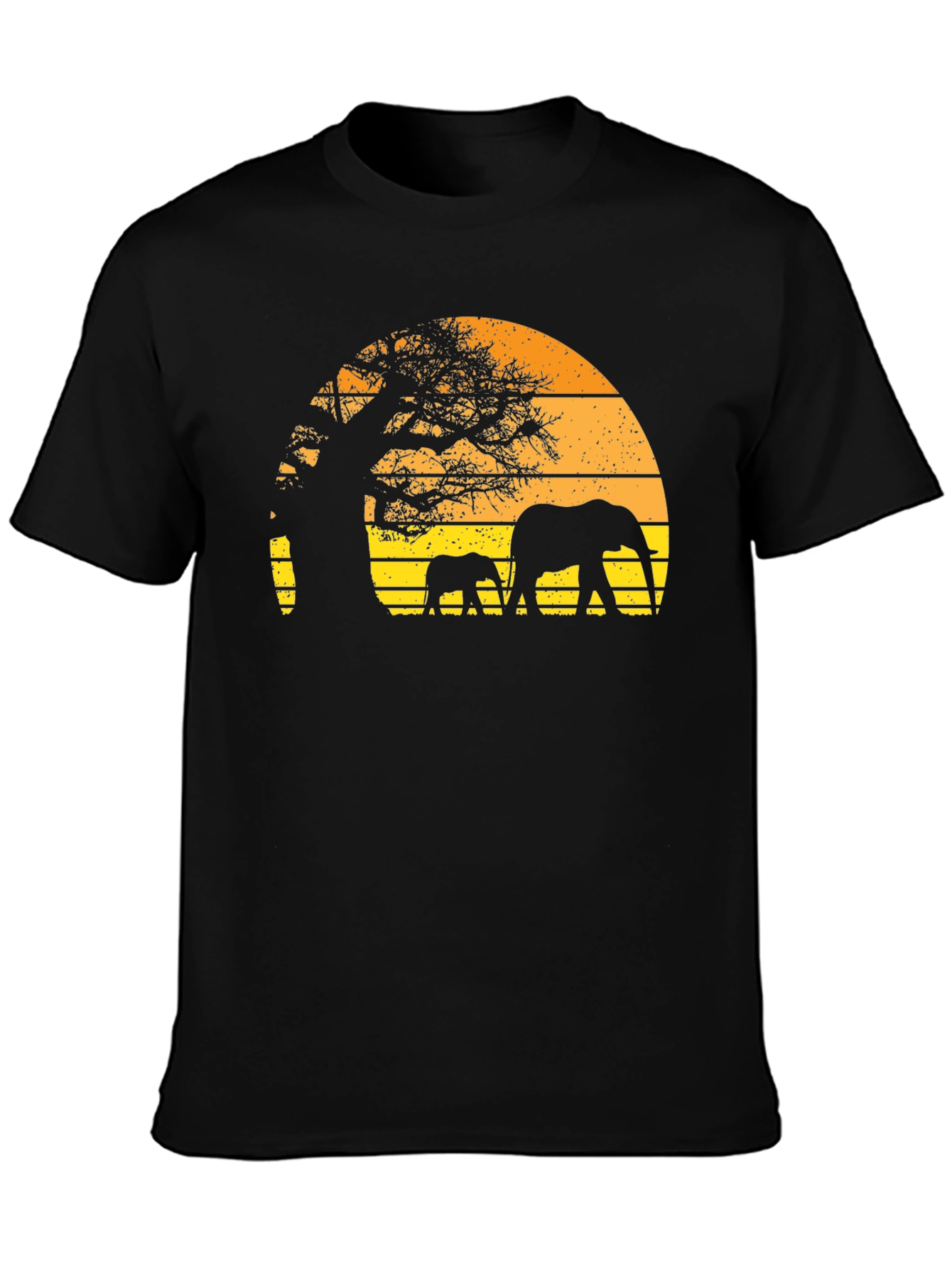 Retro Sunset Elephant T-Shirt