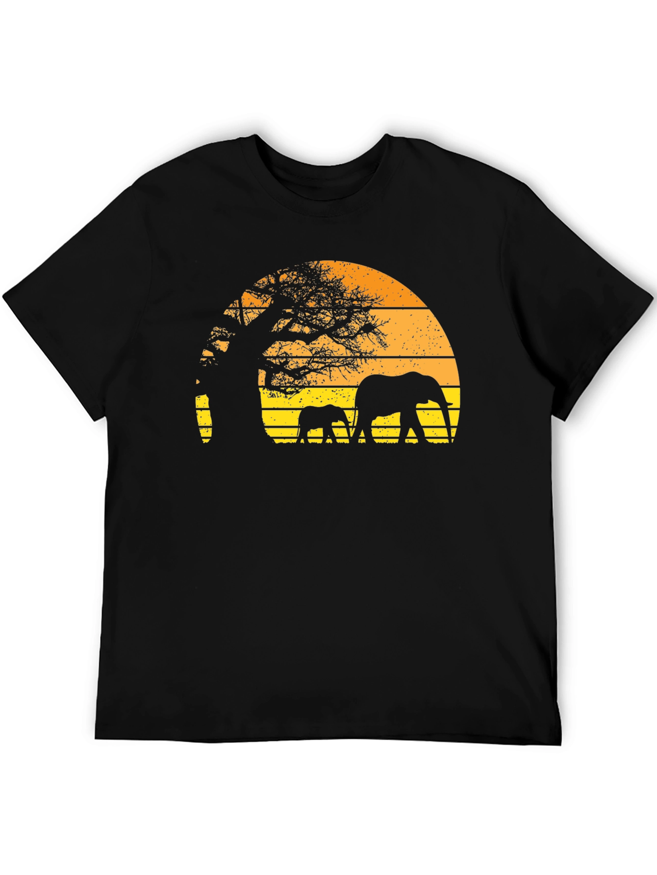 Retro Sunset Elephant T-Shirt