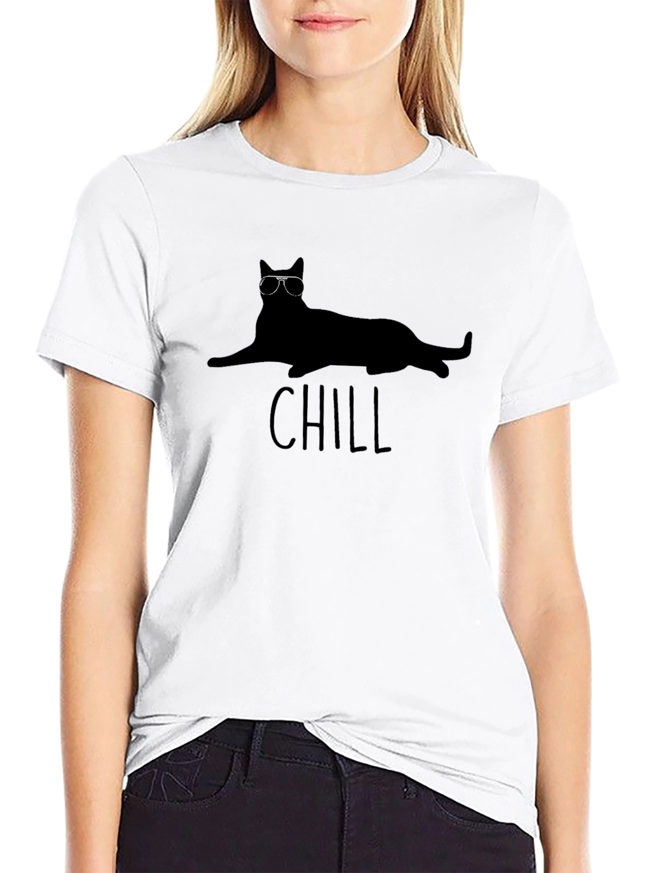 Chill Cat T-Shirt - Cool Cat Lounging Graphic Tee