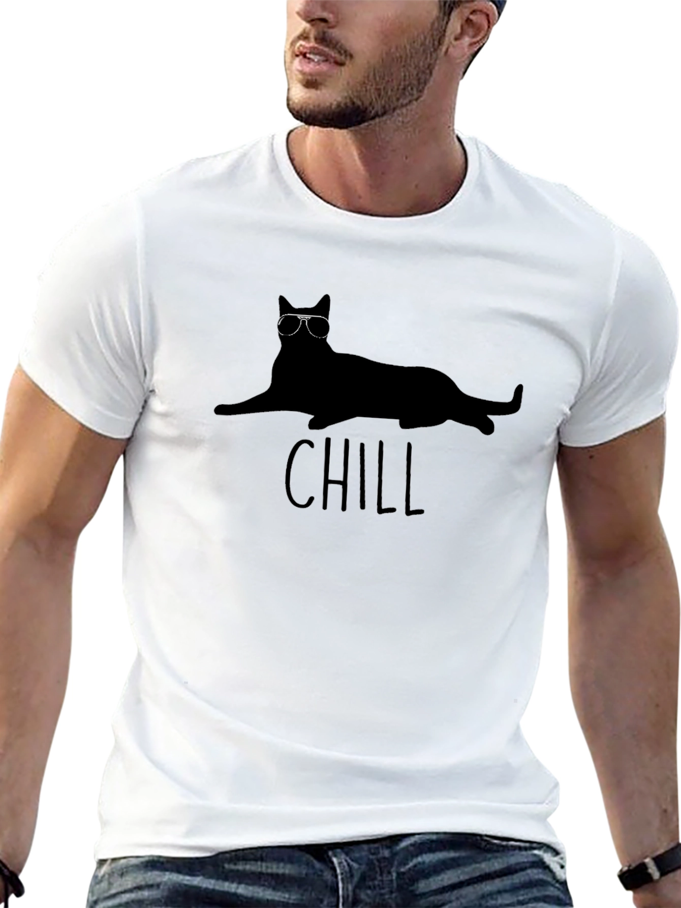 Chill Cat T-Shirt - Cool Cat Lounging Graphic Tee