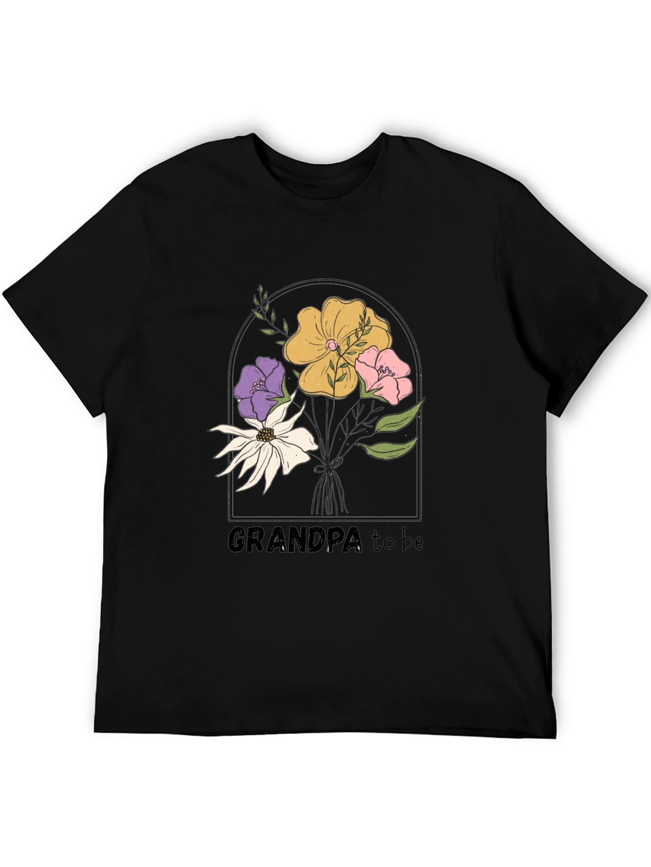 Grandpa To Be Floral Graphic Tee