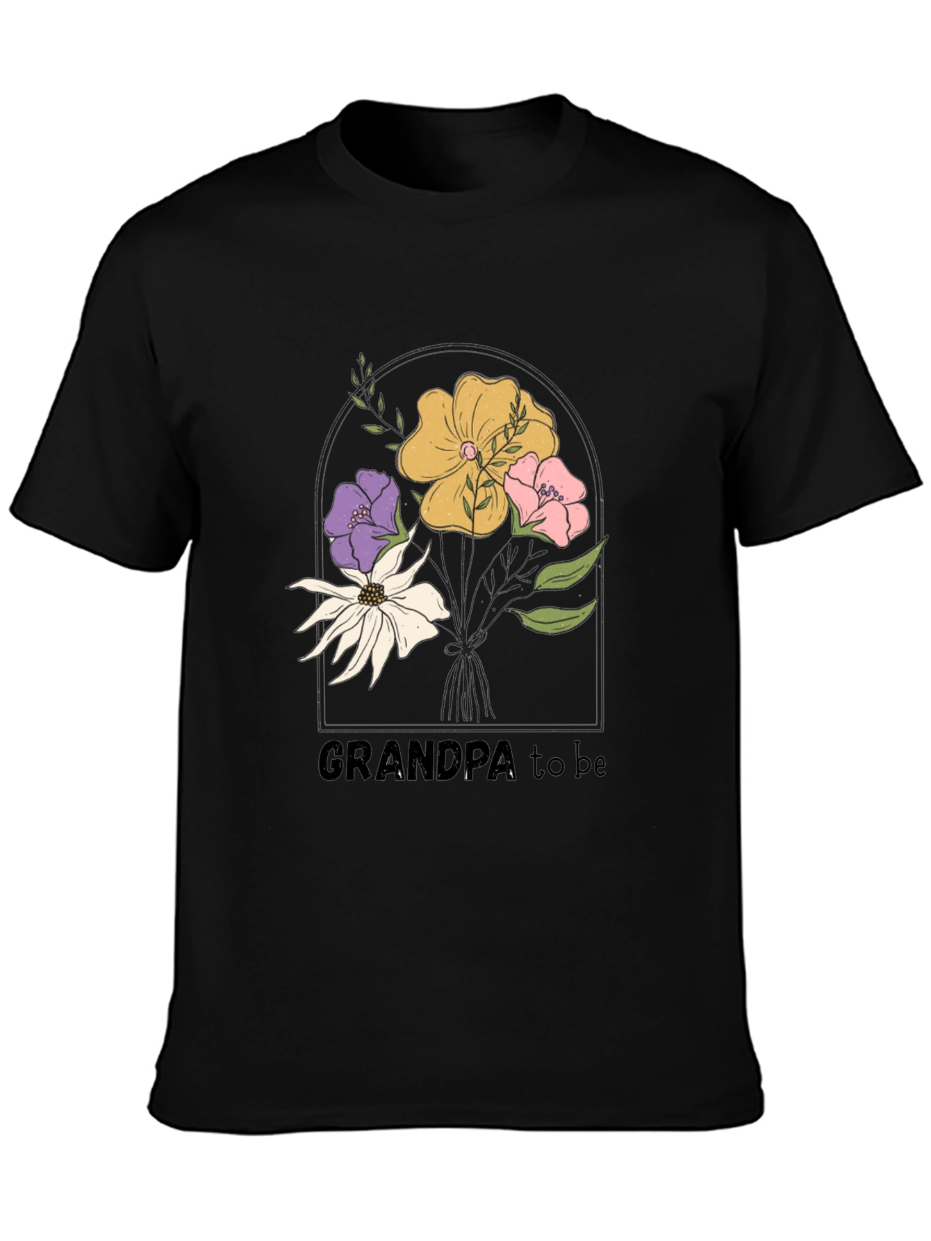 Grandpa To Be Floral Graphic Tee