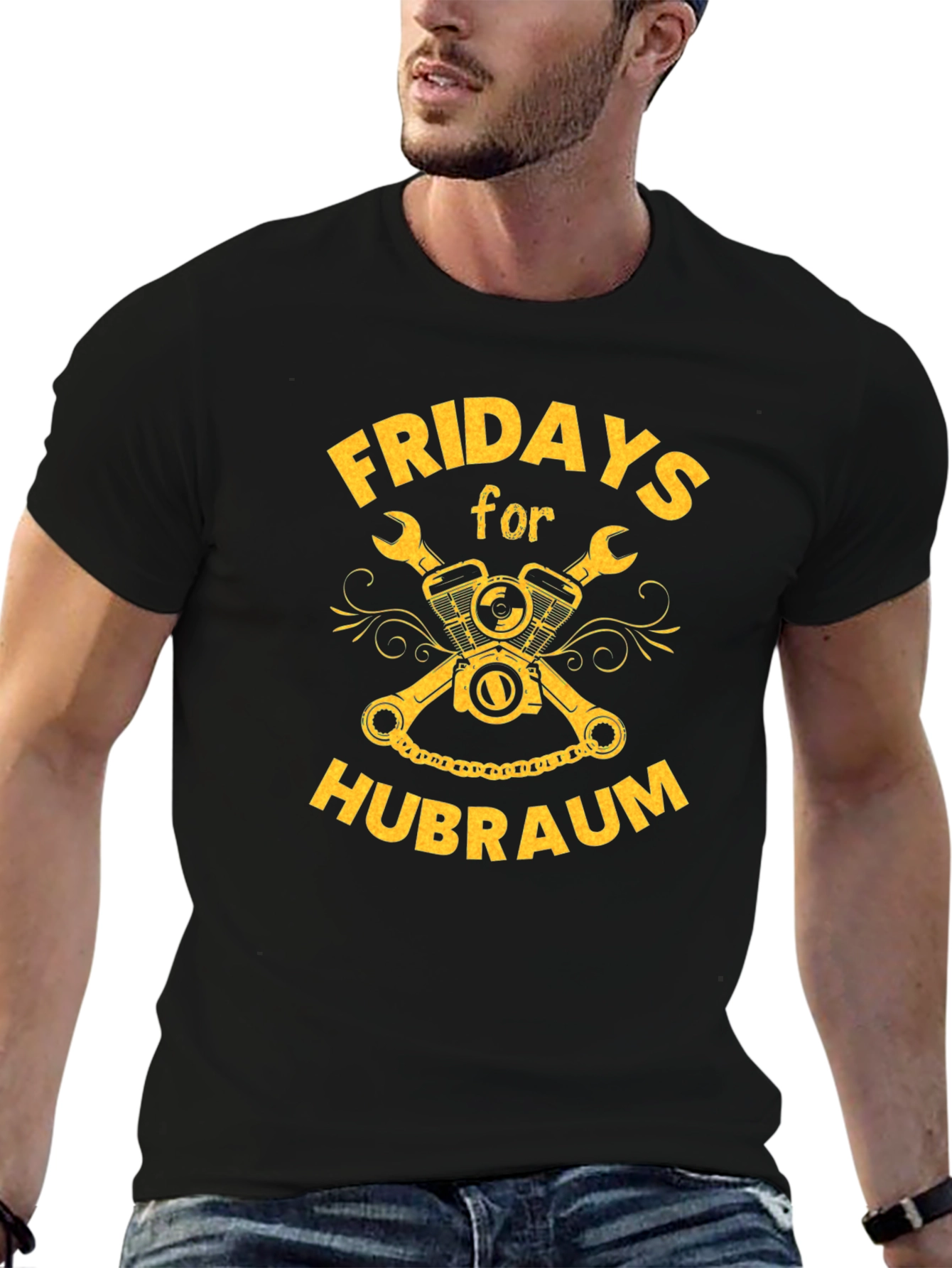 Fridays for Hubraum Black Graphic Tee