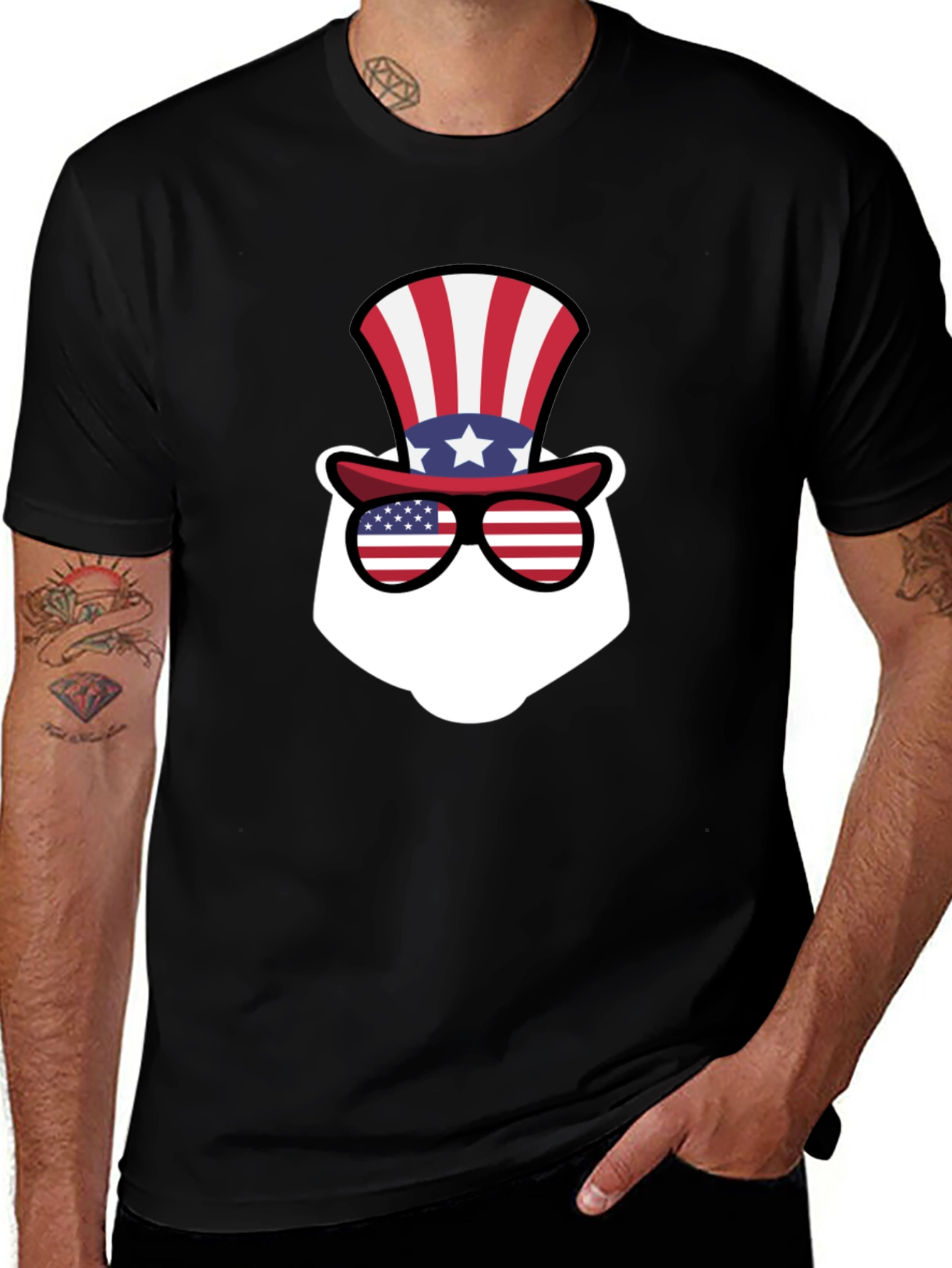 Patriotic Bear Graphic T-Shirt