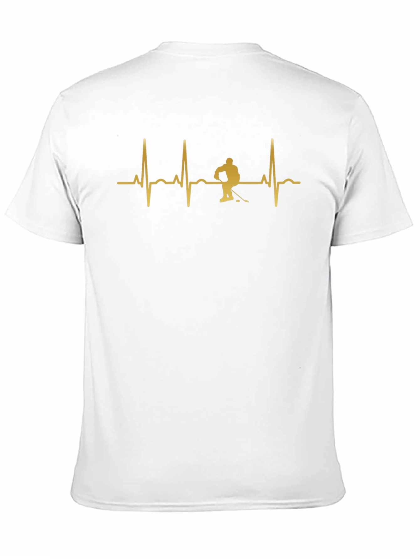 Hockey Heartbeat Graphic Tee - Black Cotton T-Shirt