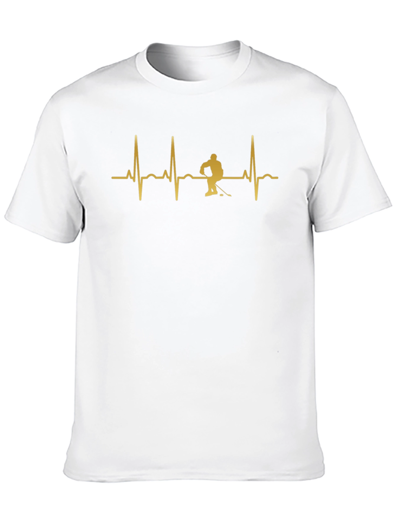 Hockey Heartbeat Graphic Tee - Black Cotton T-Shirt