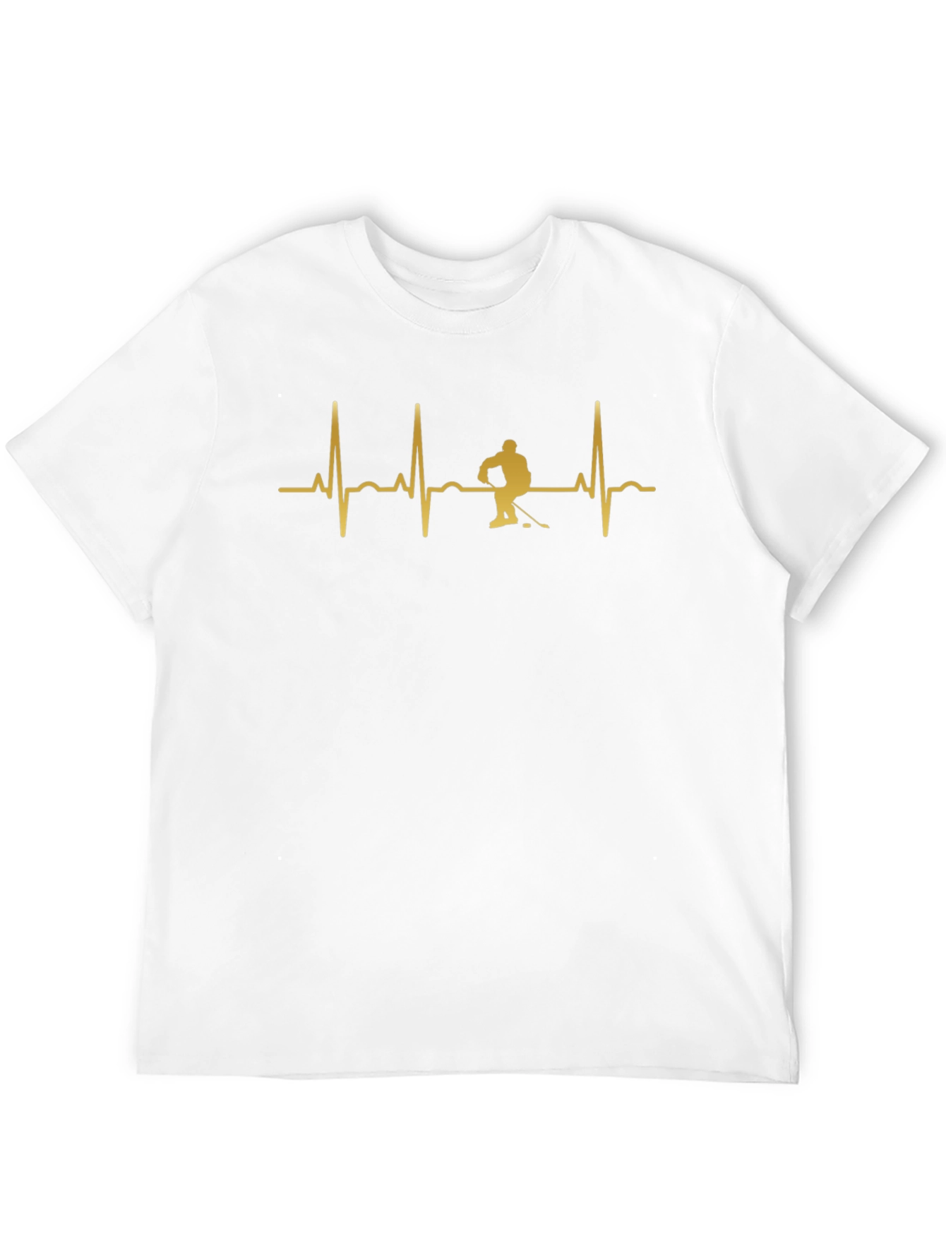 Hockey Heartbeat Graphic Tee - Black Cotton T-Shirt