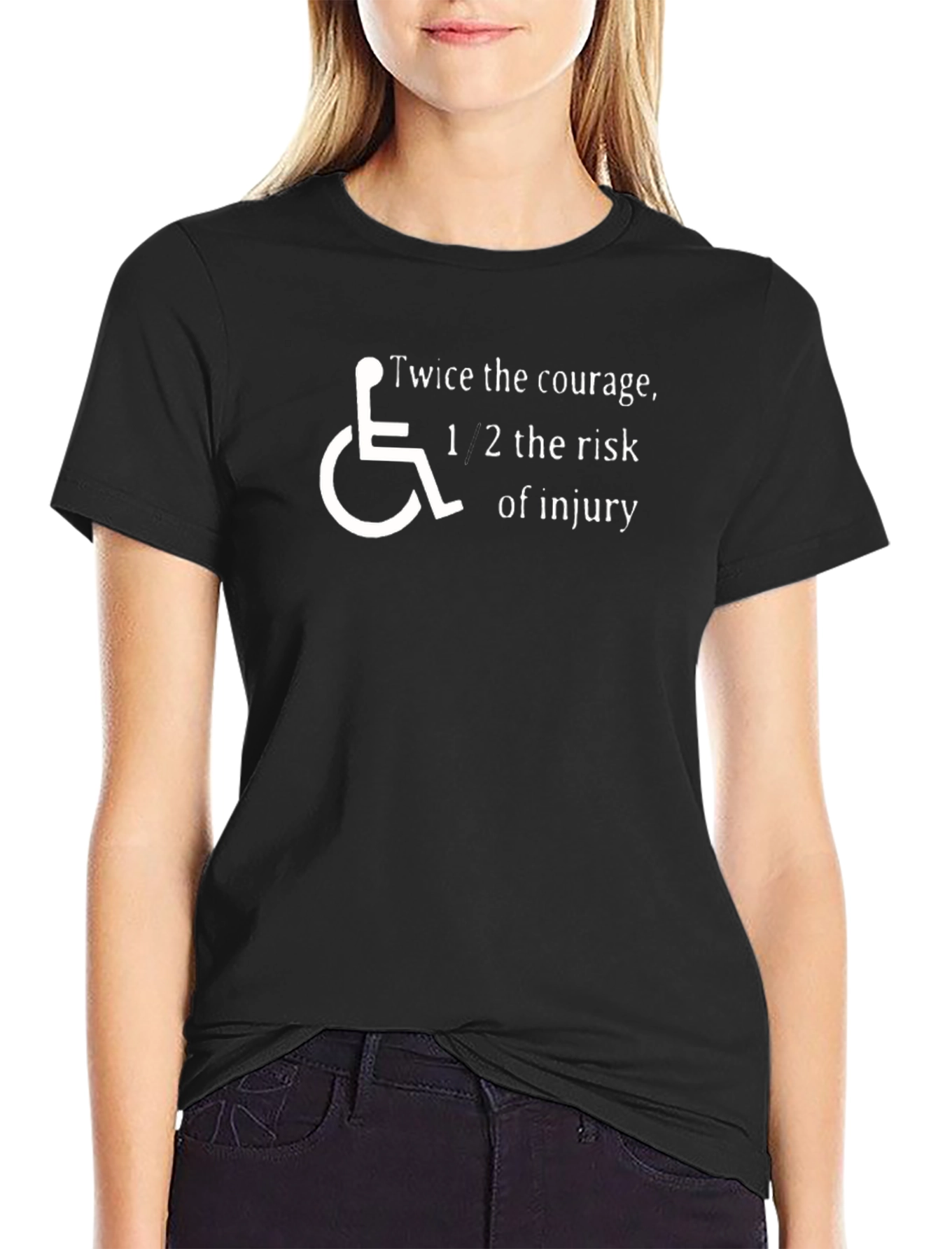 Twice the Courage T-Shirt - Black Crew Neck Tee