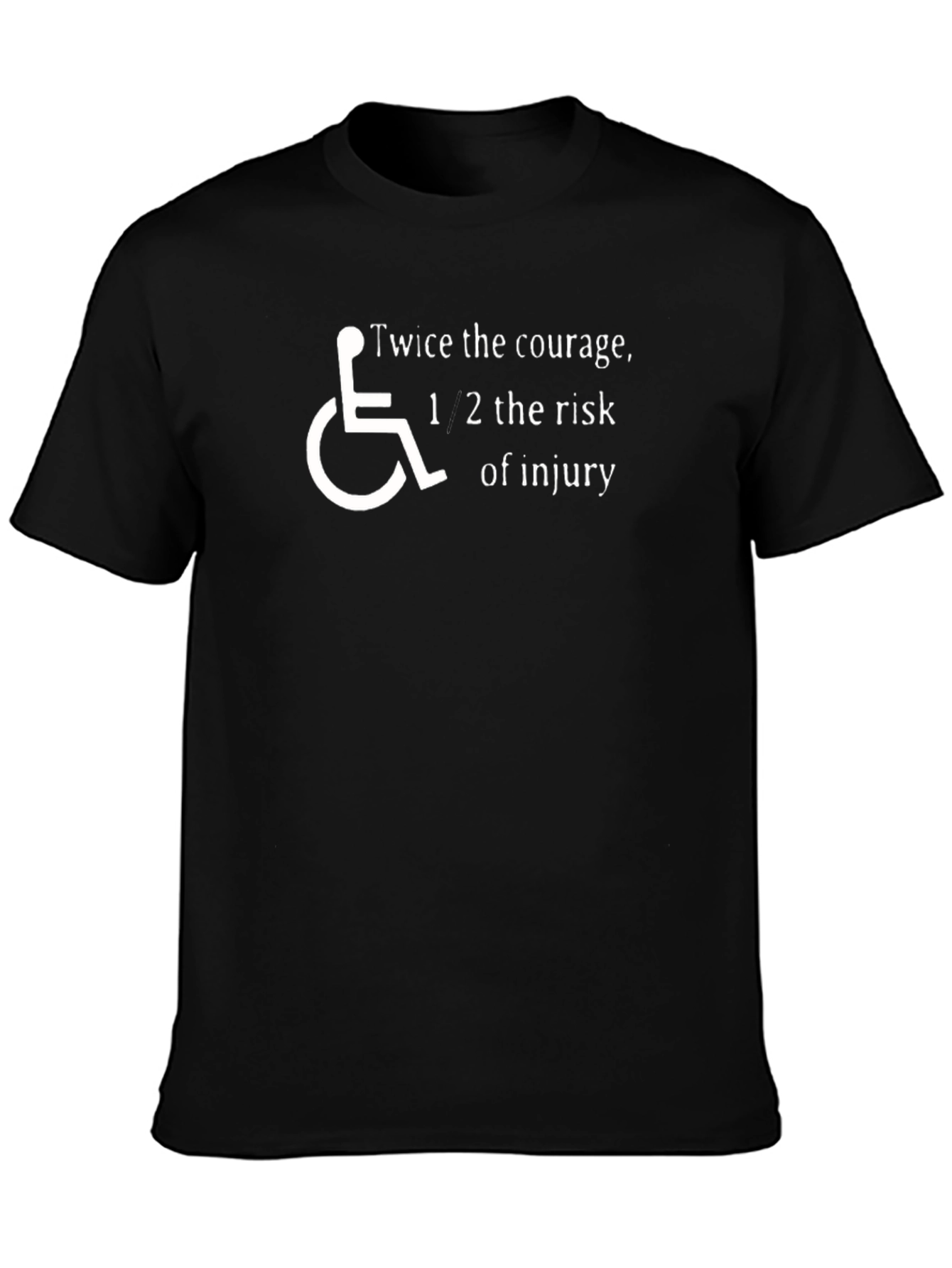 Twice the Courage T-Shirt - Black Crew Neck Tee