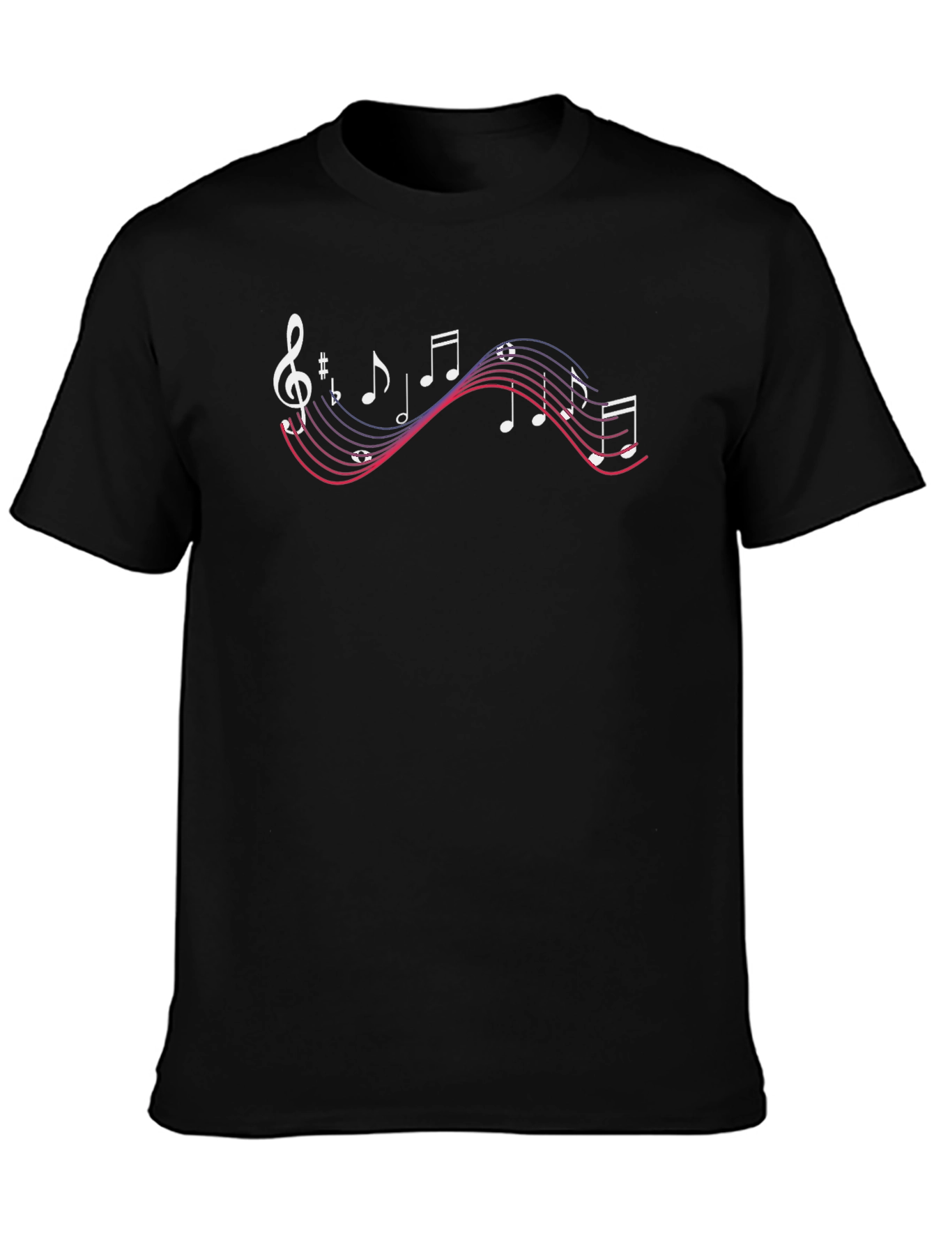 Musical Note Graphic Tee - Soft Black Cotton T-Shirt