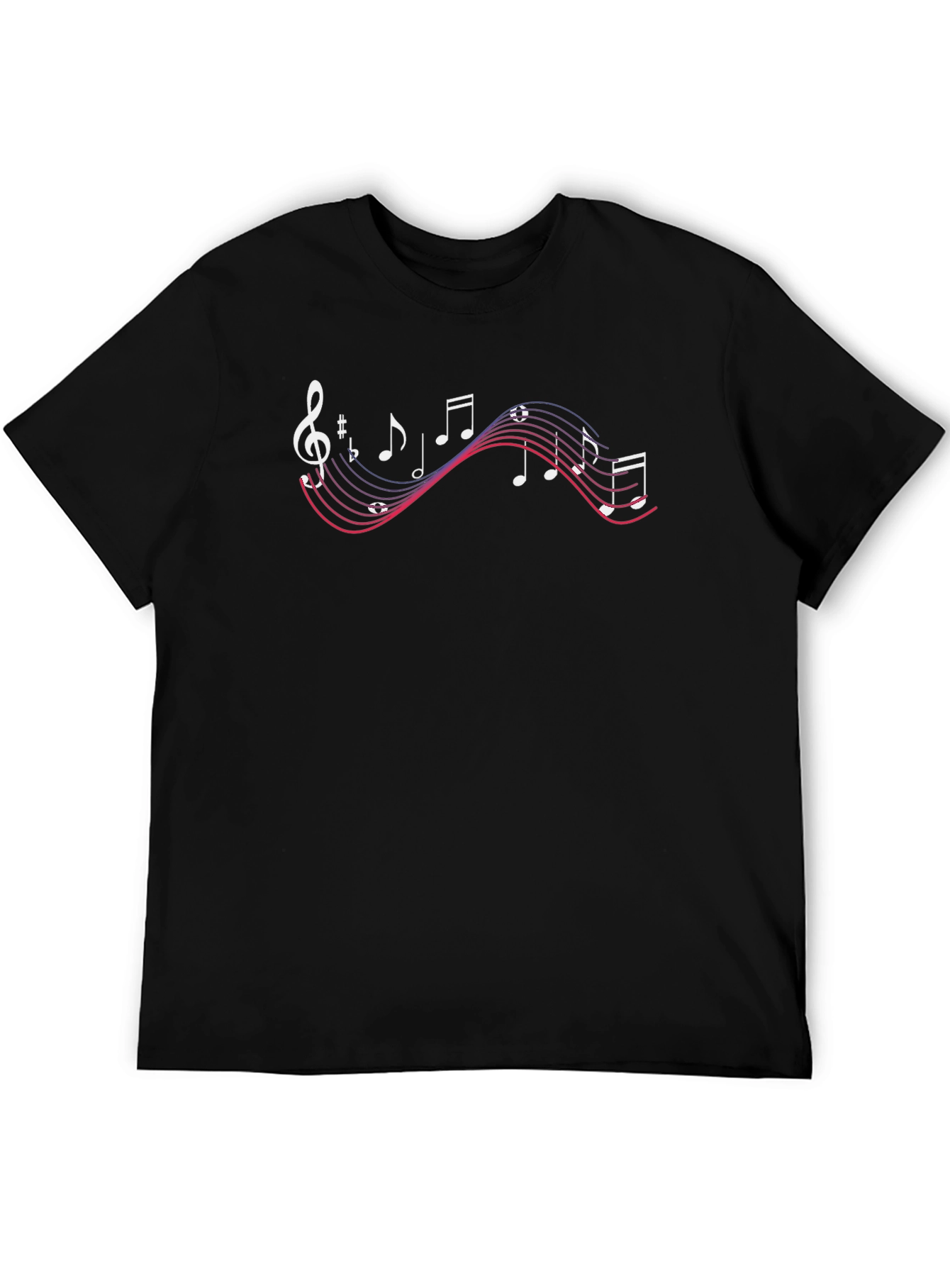 Musical Note Graphic Tee - Soft Black Cotton T-Shirt