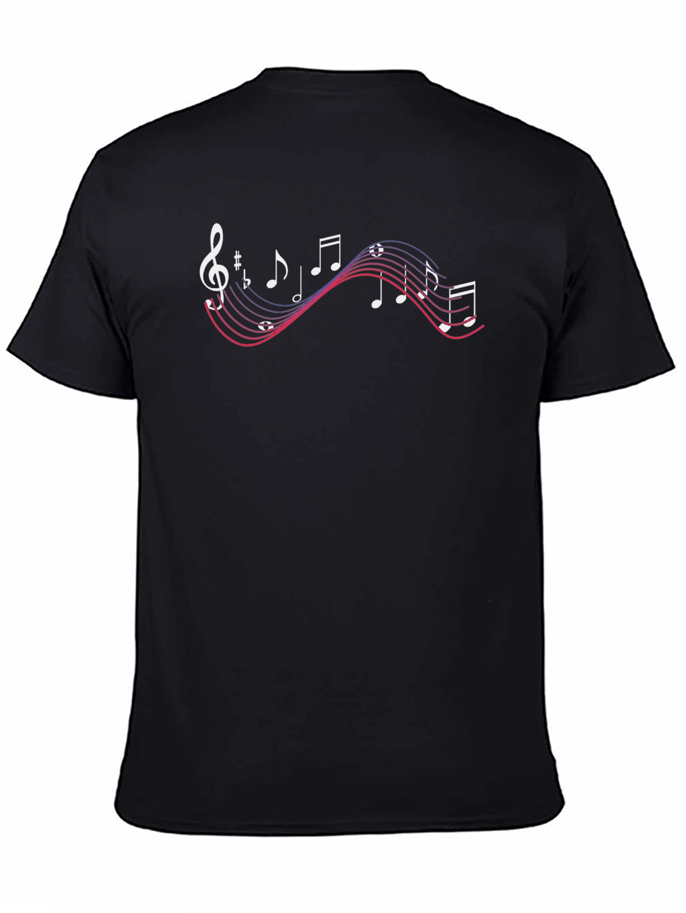 Musical Note Graphic Tee - Soft Black Cotton T-Shirt