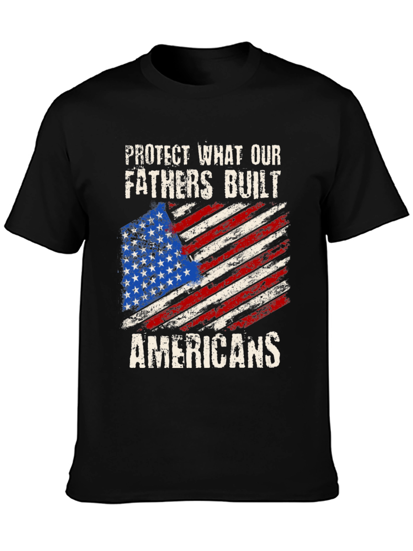Patriotic T-Shirt - Protect Our Fathers American Flag Tee