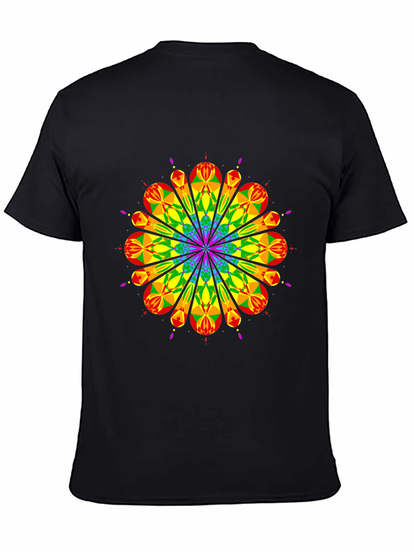 Rainbow Geometric Graphic Tee - Mens Black T-Shirt