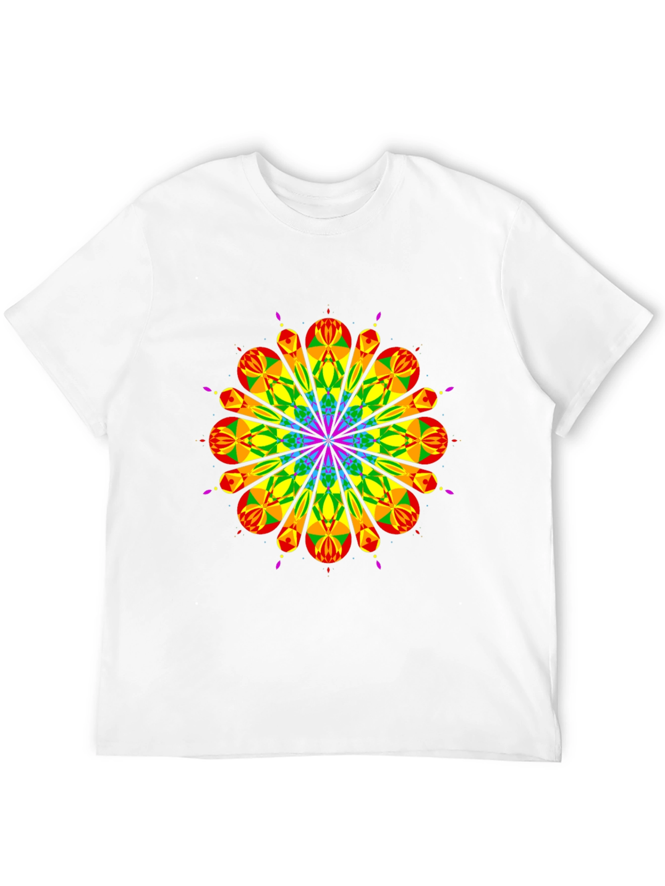 Rainbow Geometric Graphic Tee - Mens Black T-Shirt