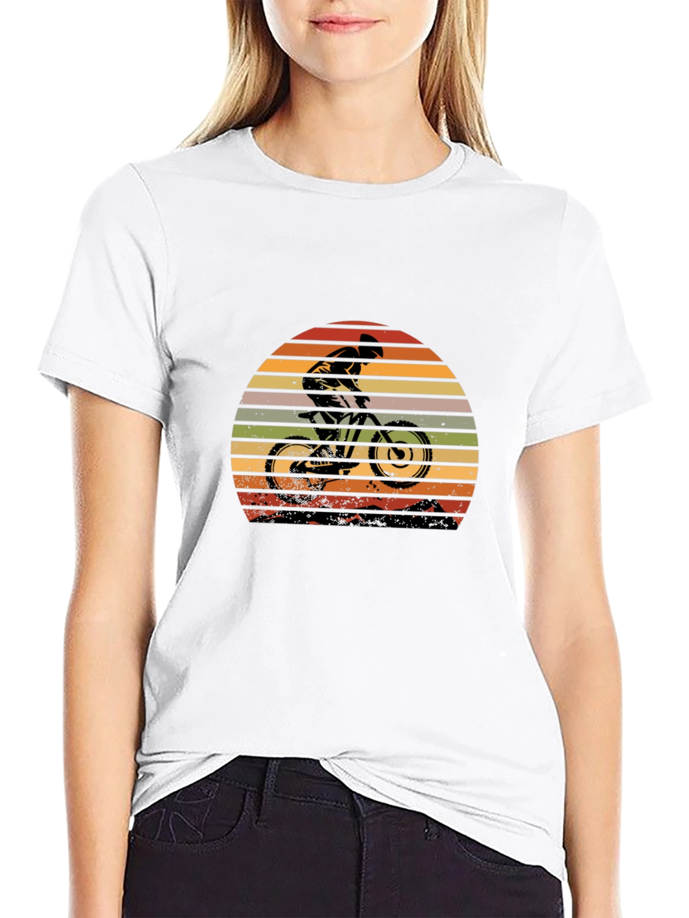 Mountain Bike Retro Sunset T-Shirt - Outdoor Adventure