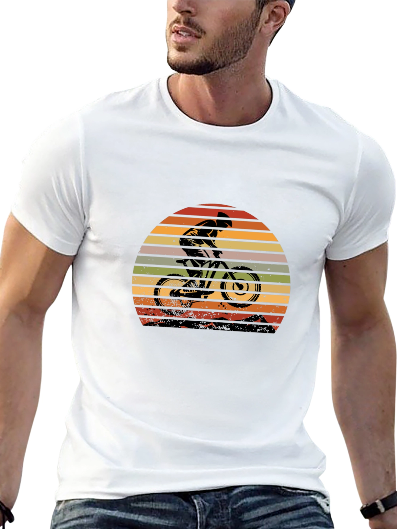 Mountain Bike Retro Sunset T-Shirt - Outdoor Adventure