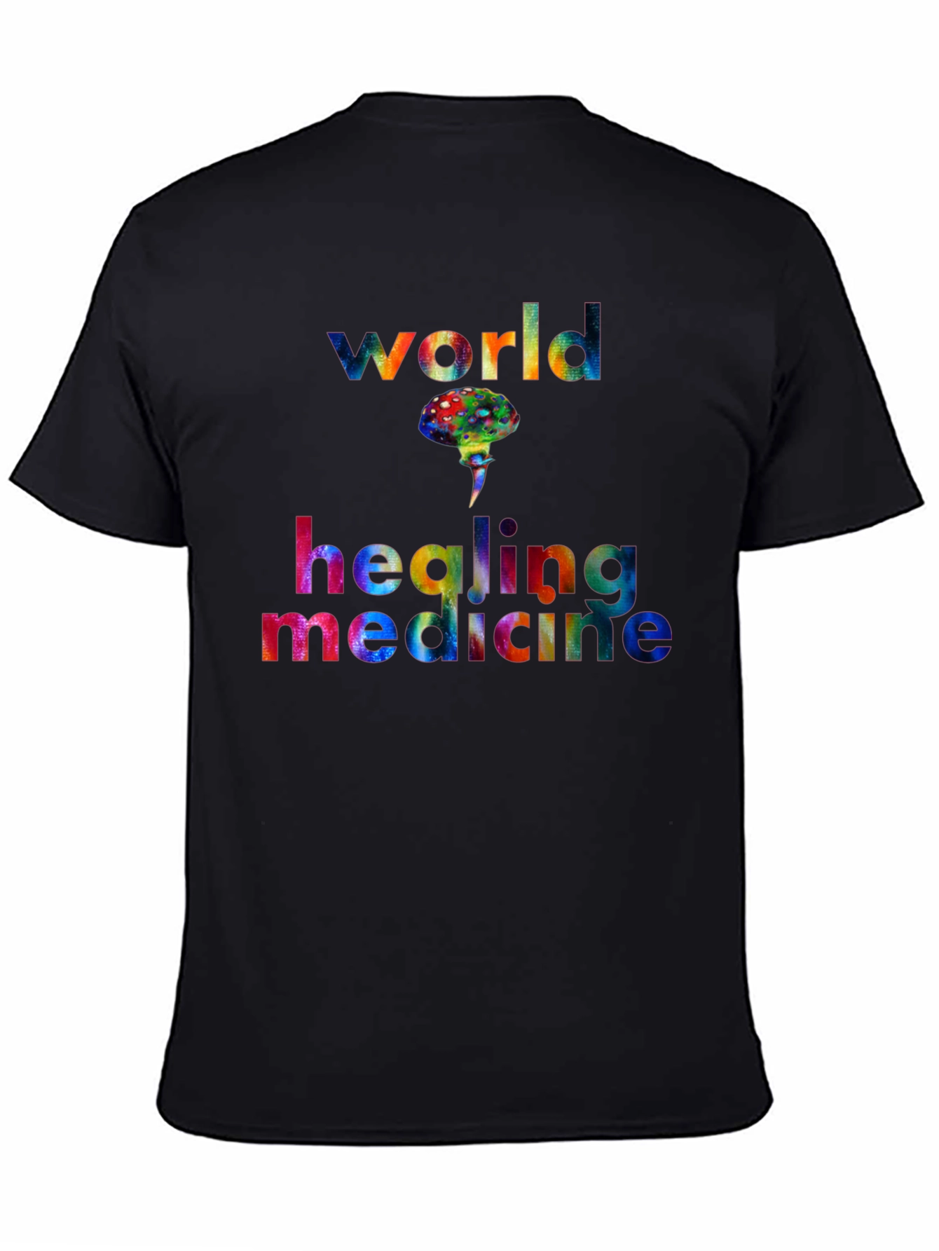 World Healing Medicine T-Shirt Graphic Design Black