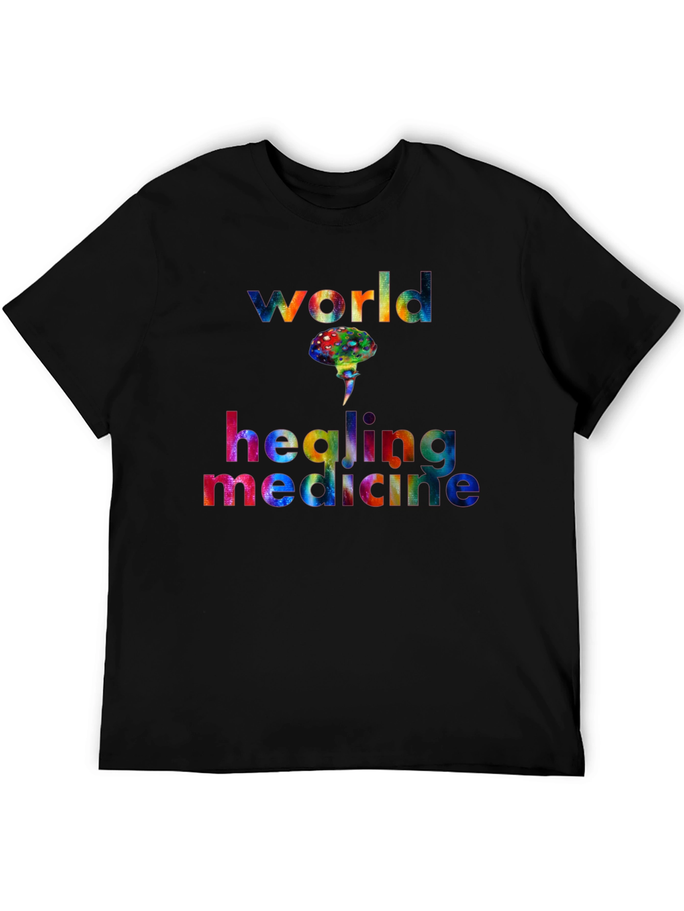 World Healing Medicine T-Shirt Graphic Design Black