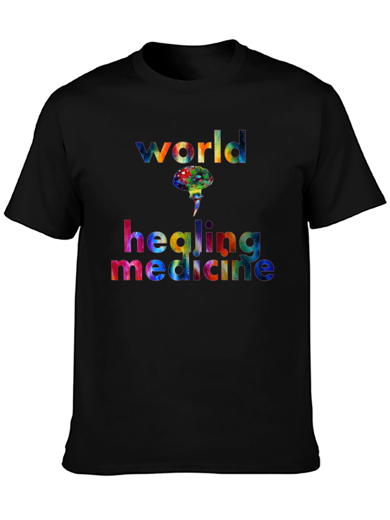 World Healing Medicine T-Shirt Graphic Design Black