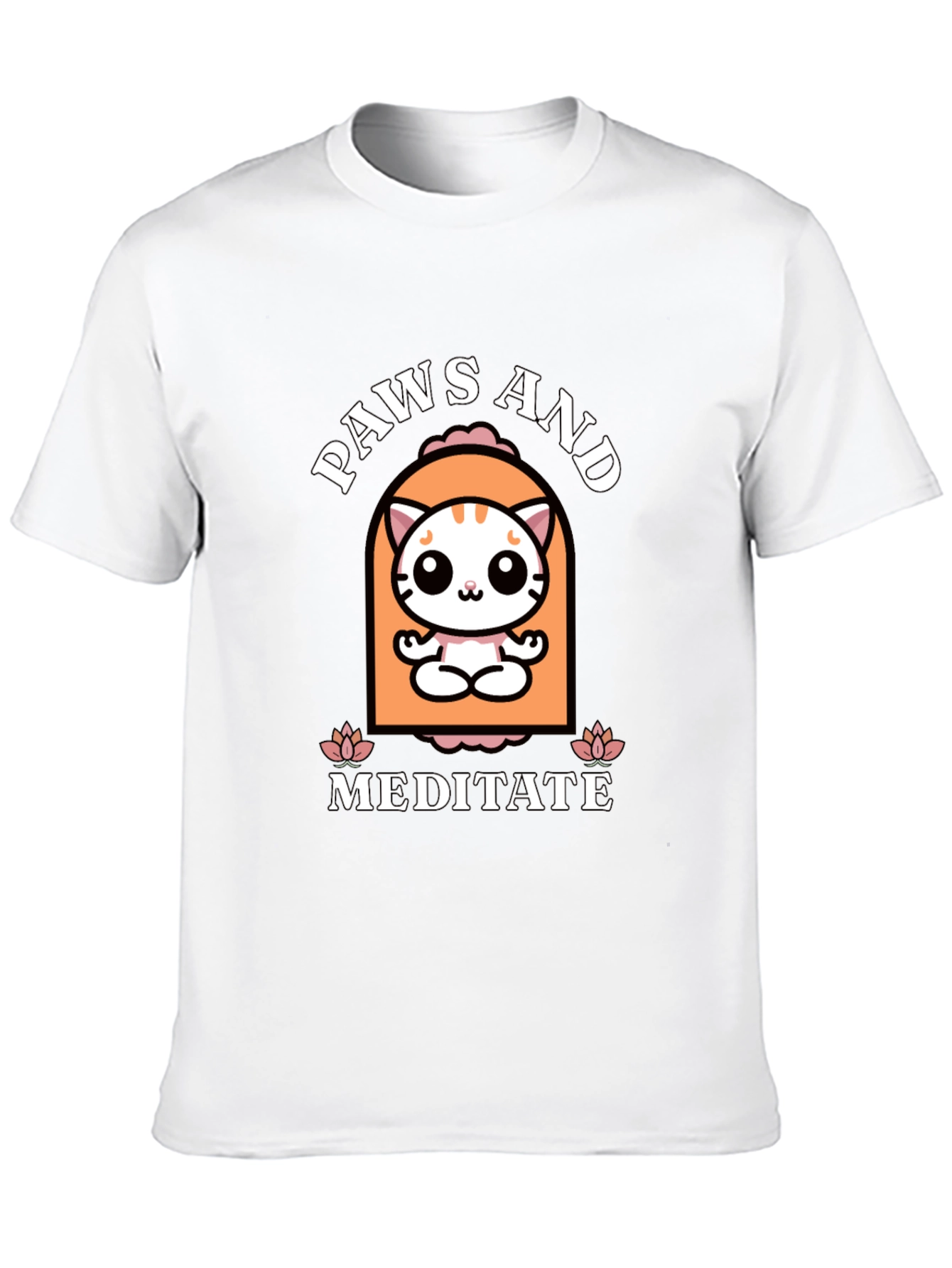 Paws and Meditate Cat Graphic T-Shirt
