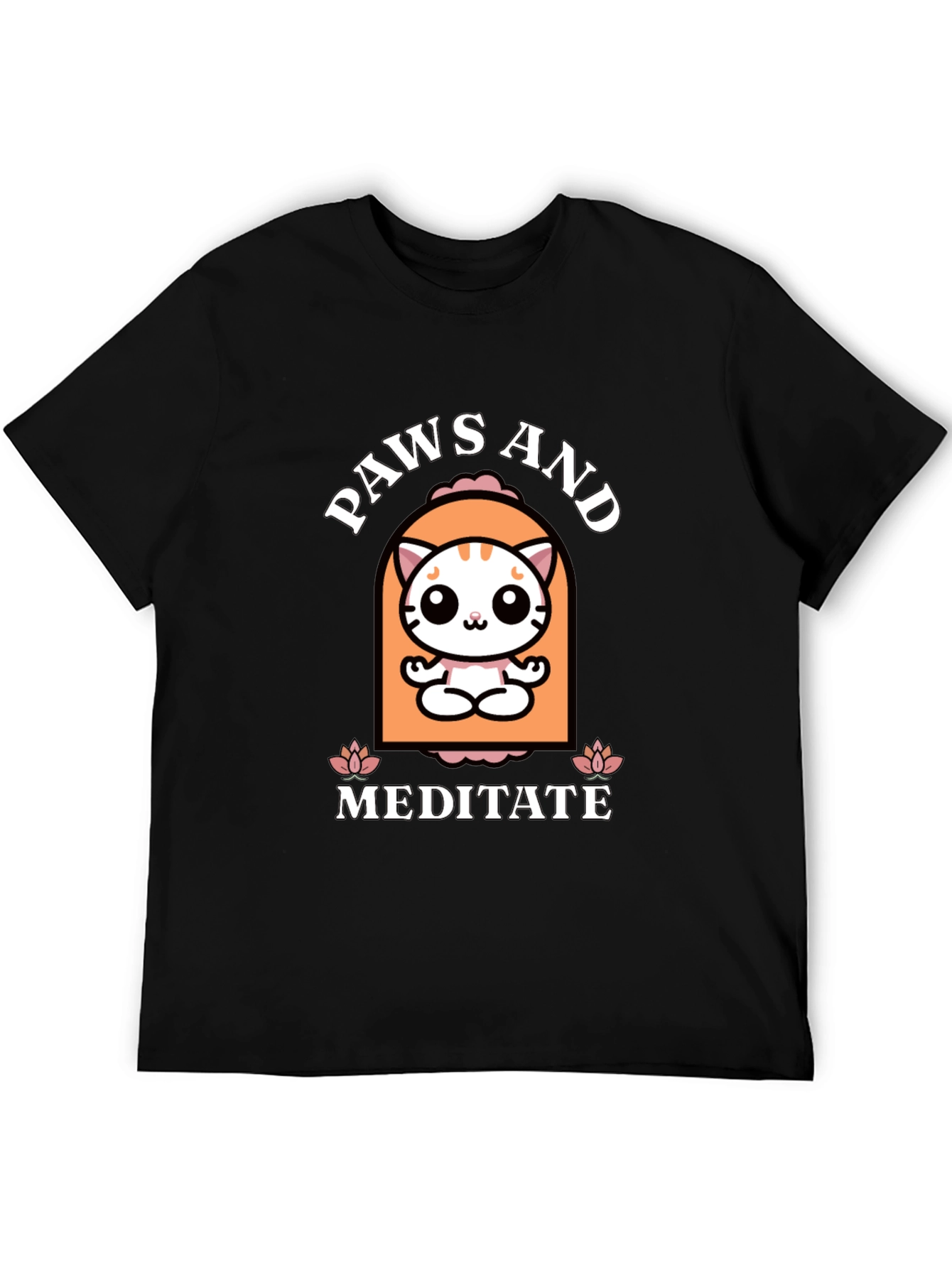 Paws and Meditate Cat Graphic T-Shirt
