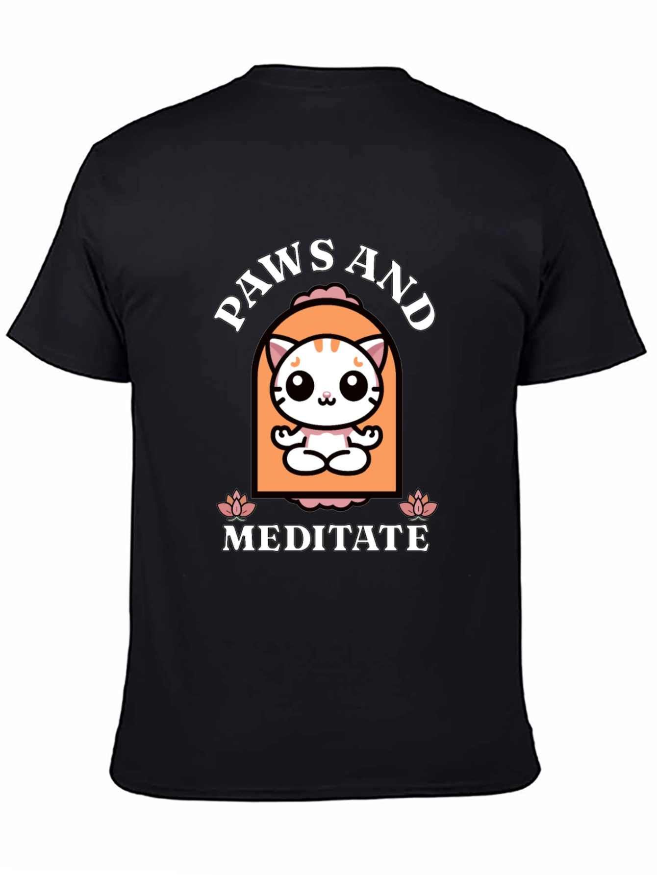 Paws and Meditate Cat Graphic T-Shirt