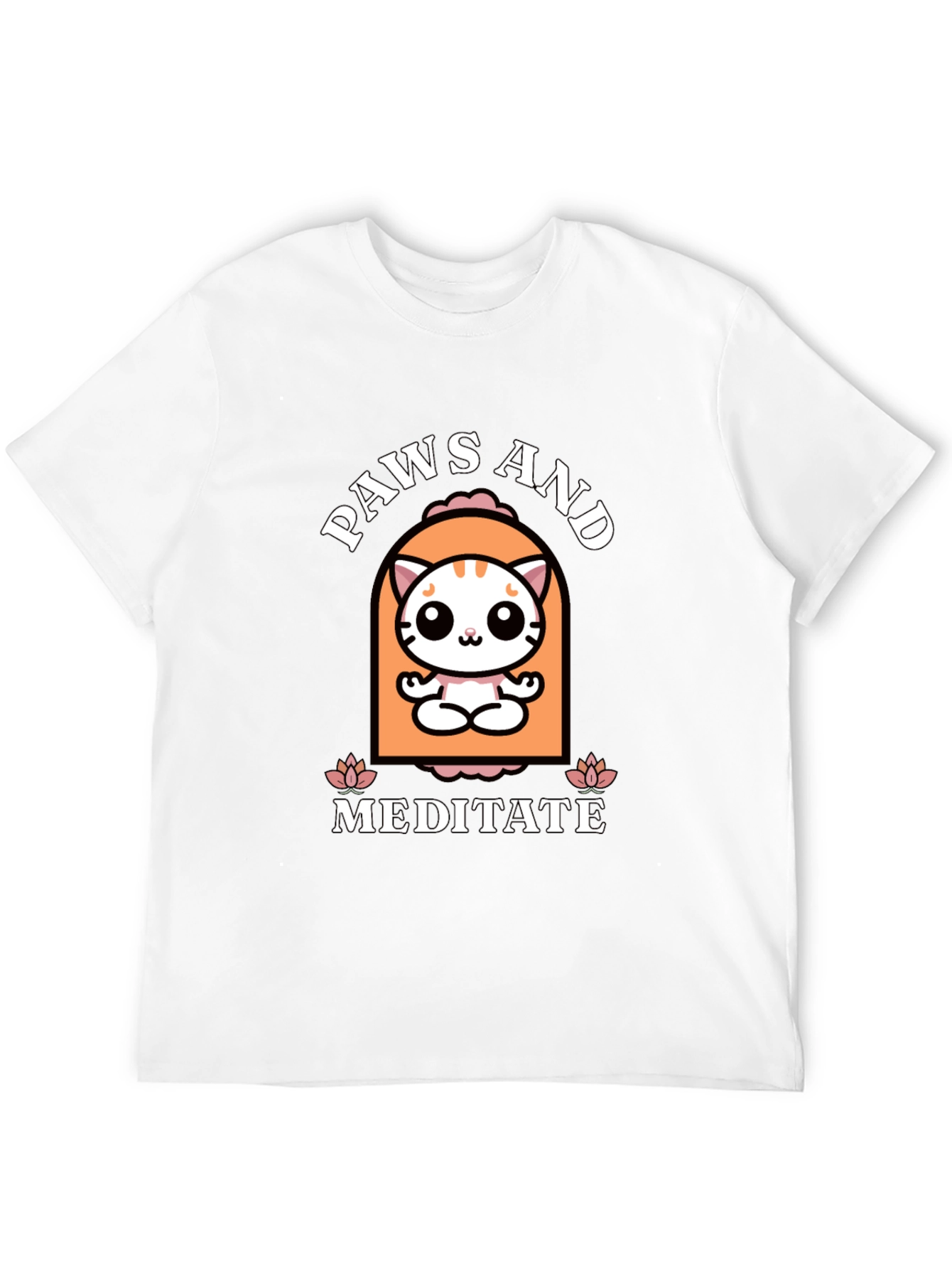Paws and Meditate Cat Graphic T-Shirt