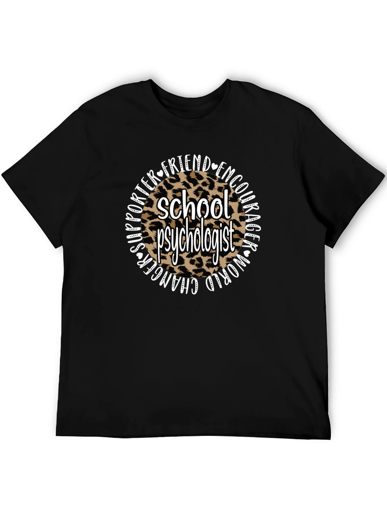 School Psychologist Leopard Print T-Shirt