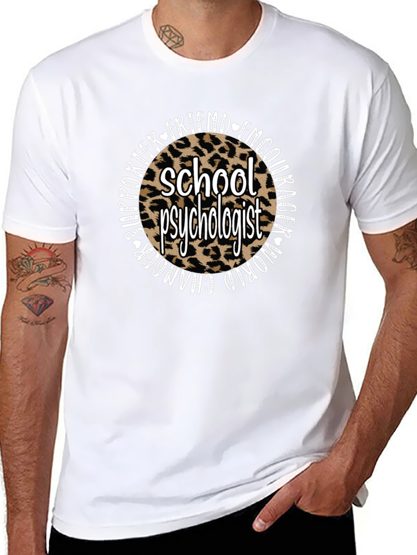 School Psychologist Leopard Print T-Shirt
