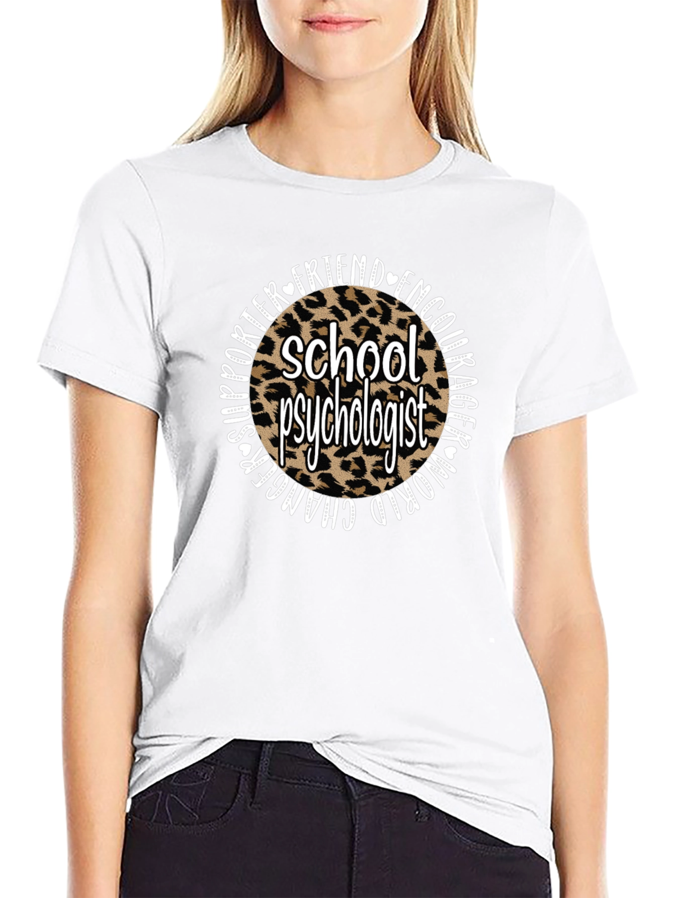 School Psychologist Leopard Print T-Shirt