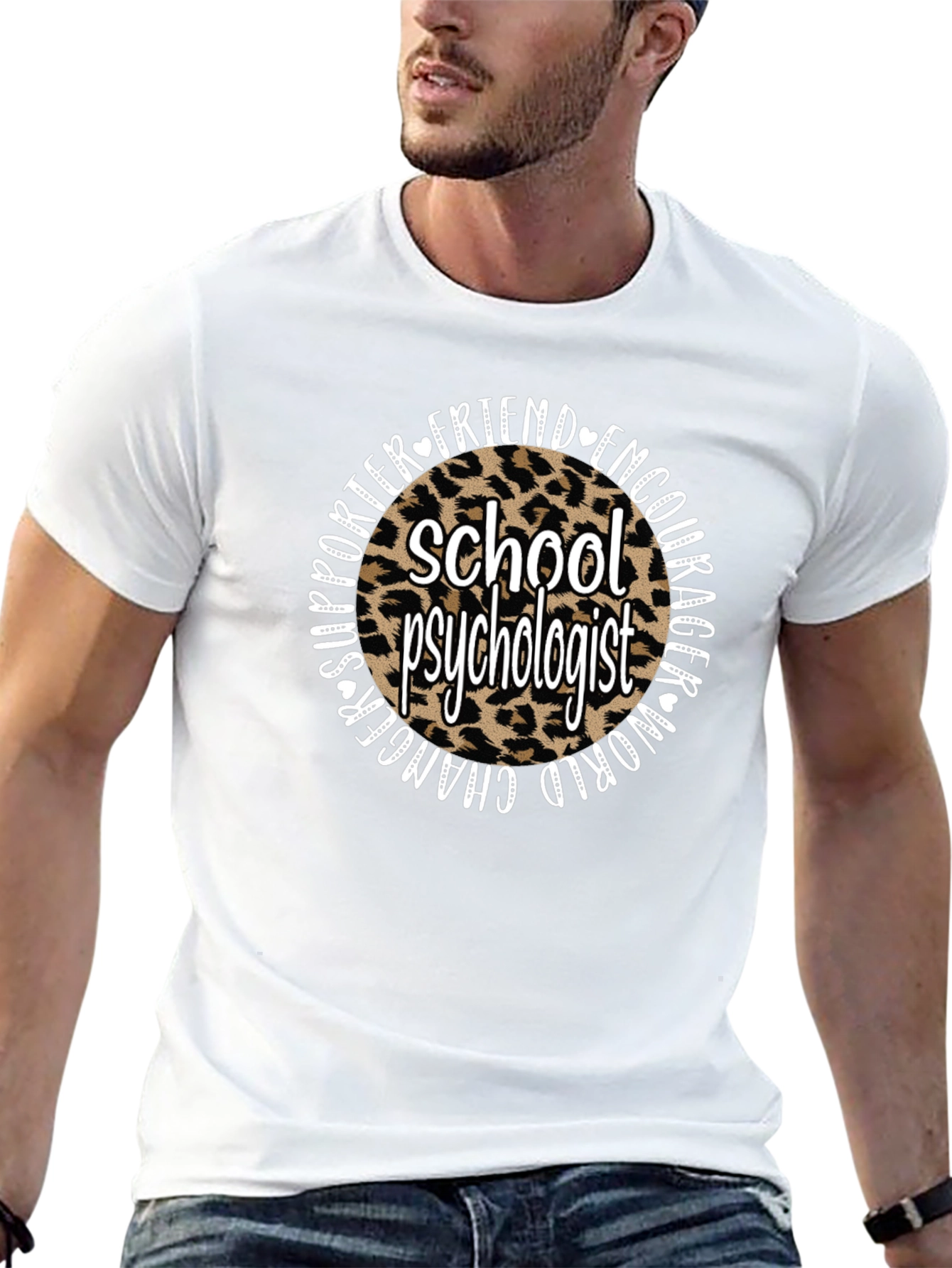 School Psychologist Leopard Print T-Shirt