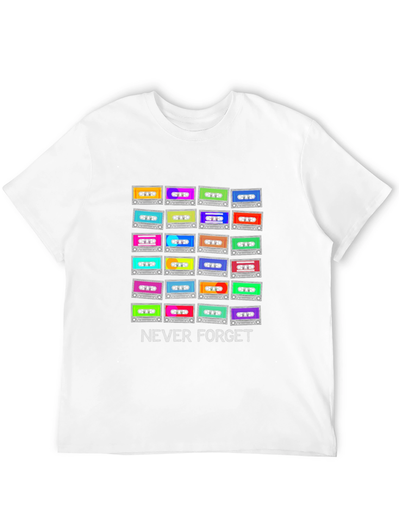 Retro Cassette Tape T-Shirt - Never Forget 80s/90s