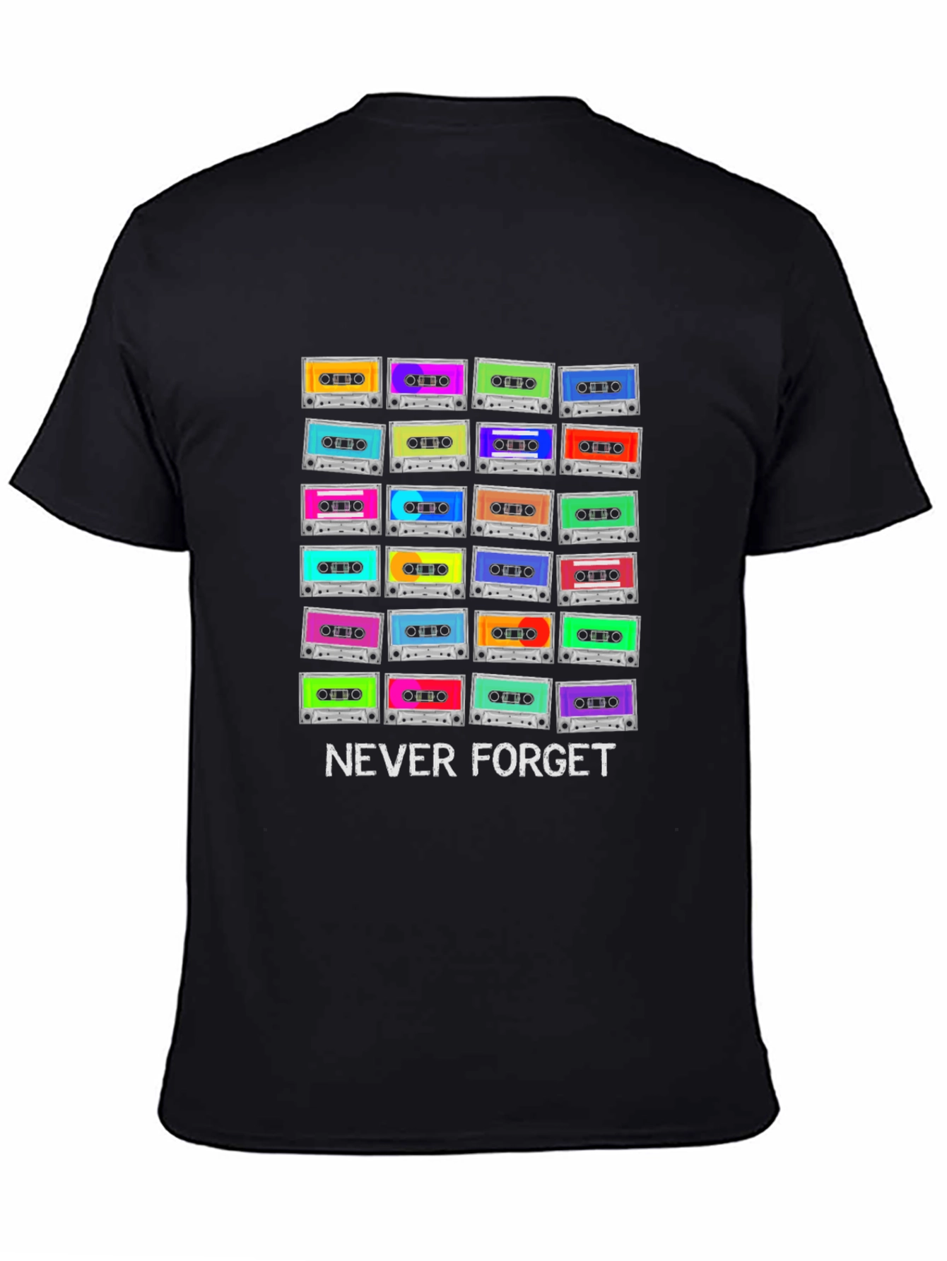 Retro Cassette Tape T-Shirt - Never Forget 80s/90s