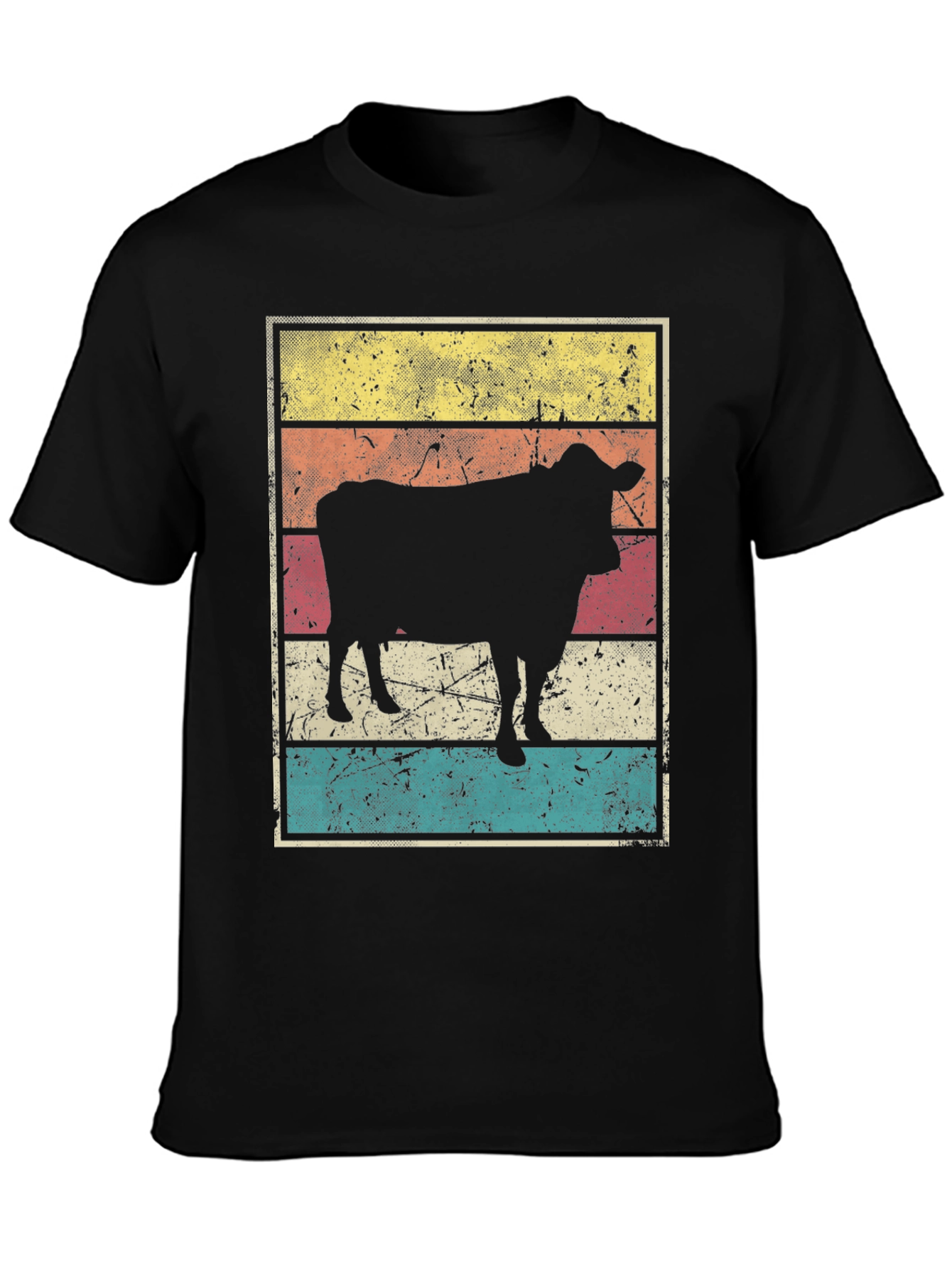 Retro Cow Graphic T-Shirt