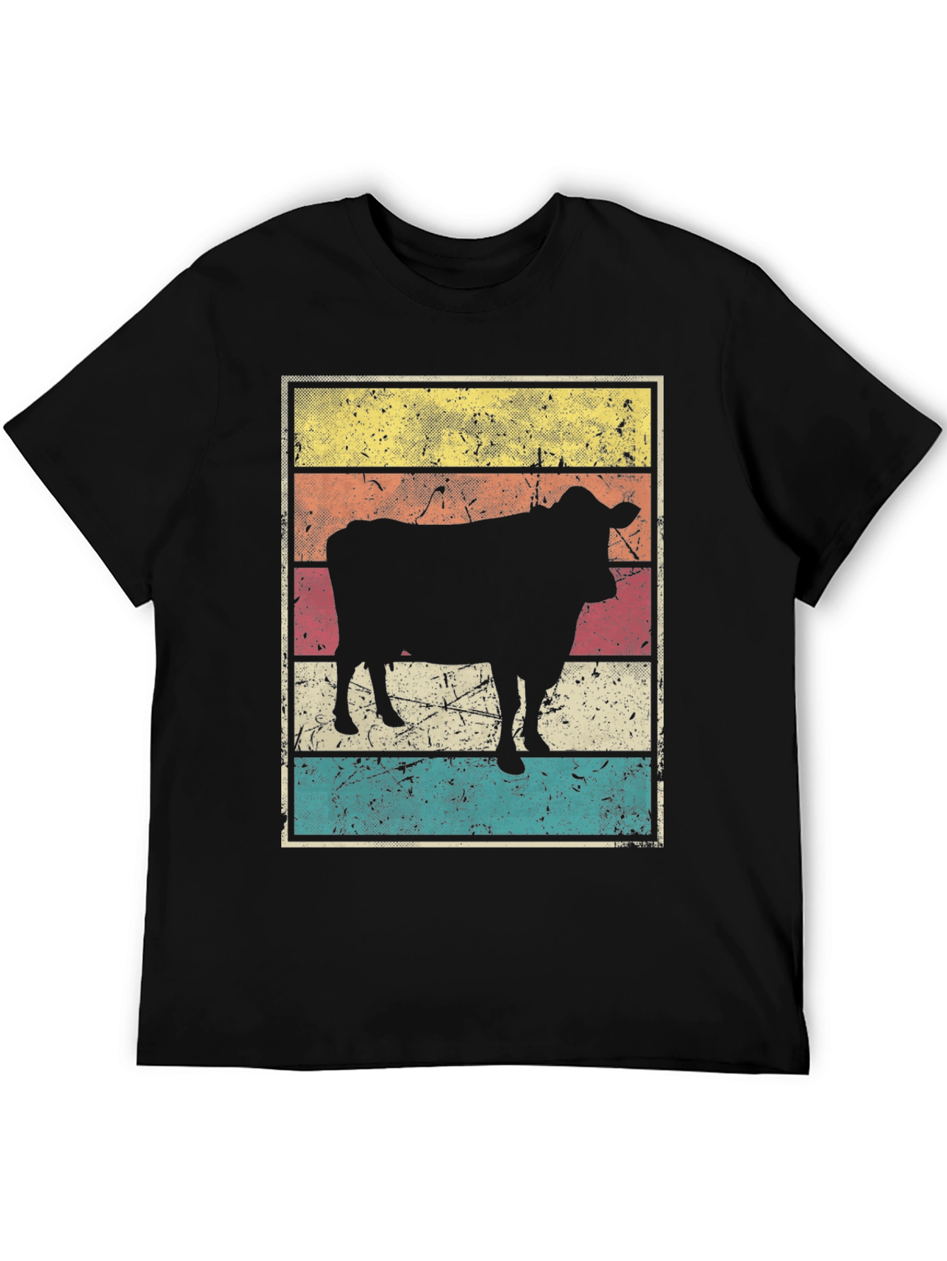 Retro Cow Graphic T-Shirt