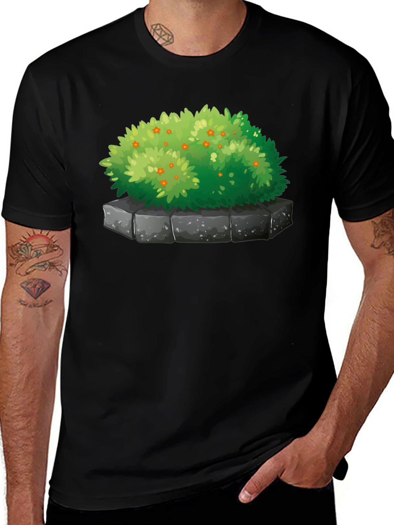 Bush Graphic Tee - Black Cotton Blend T-Shirt