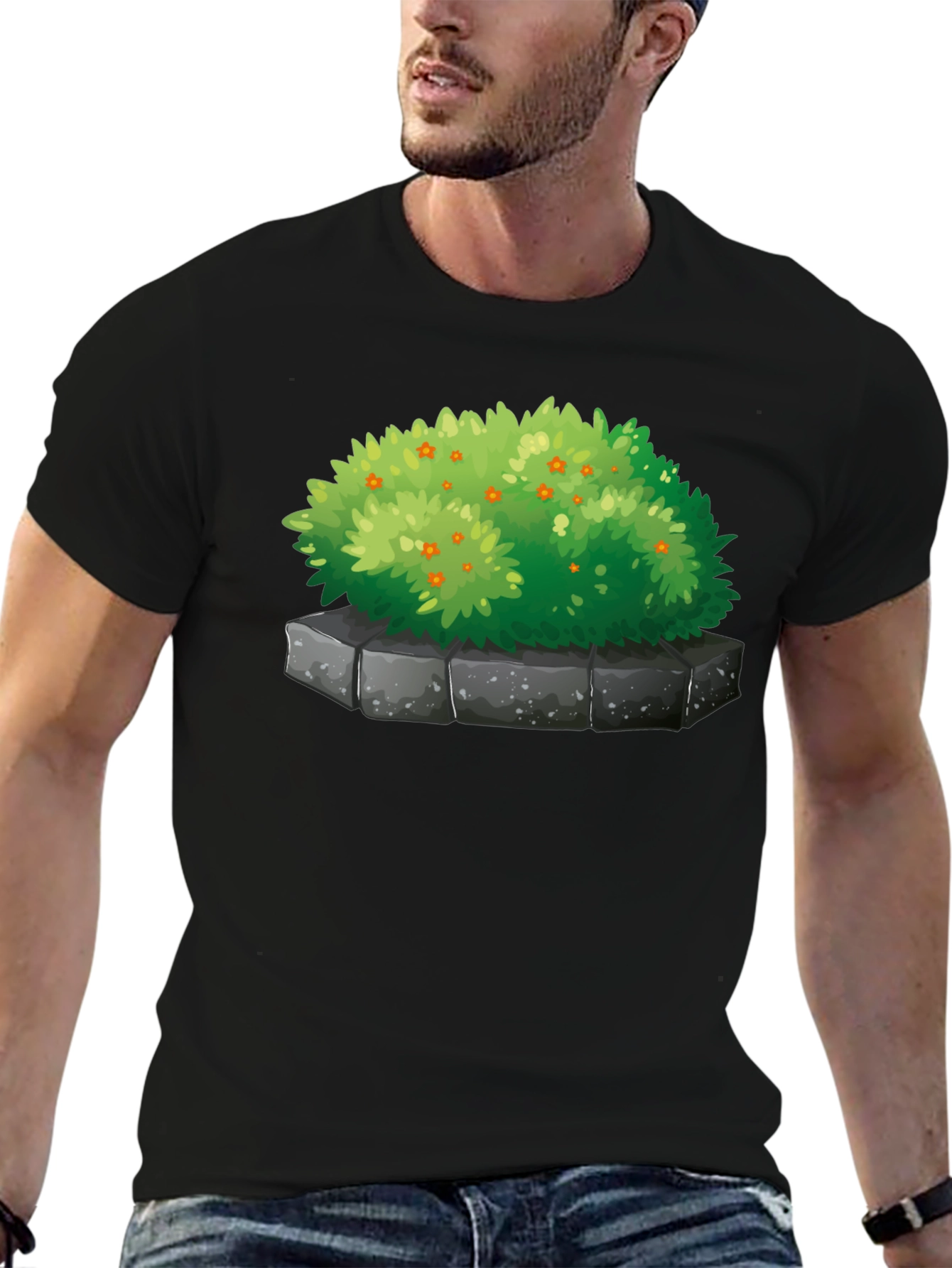 Bush Graphic Tee - Black Cotton Blend T-Shirt