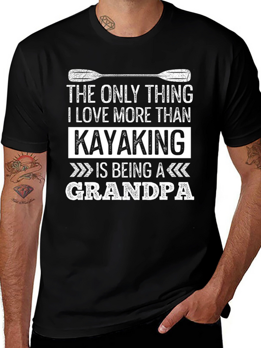 Kayaking Grandpa Graphic Tee - Black