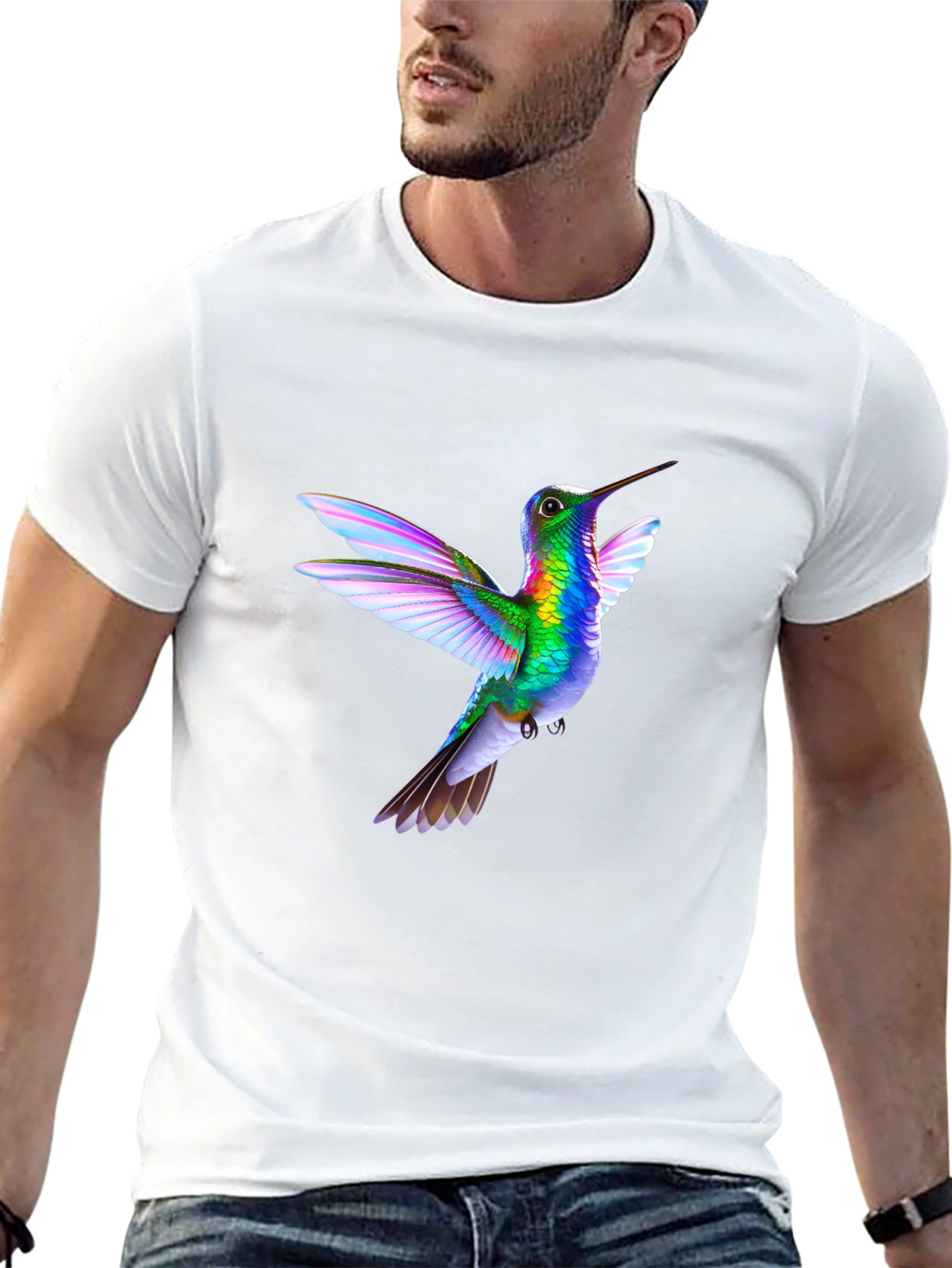 Hummingbird Graphic T-Shirt - Black Casual Tee
