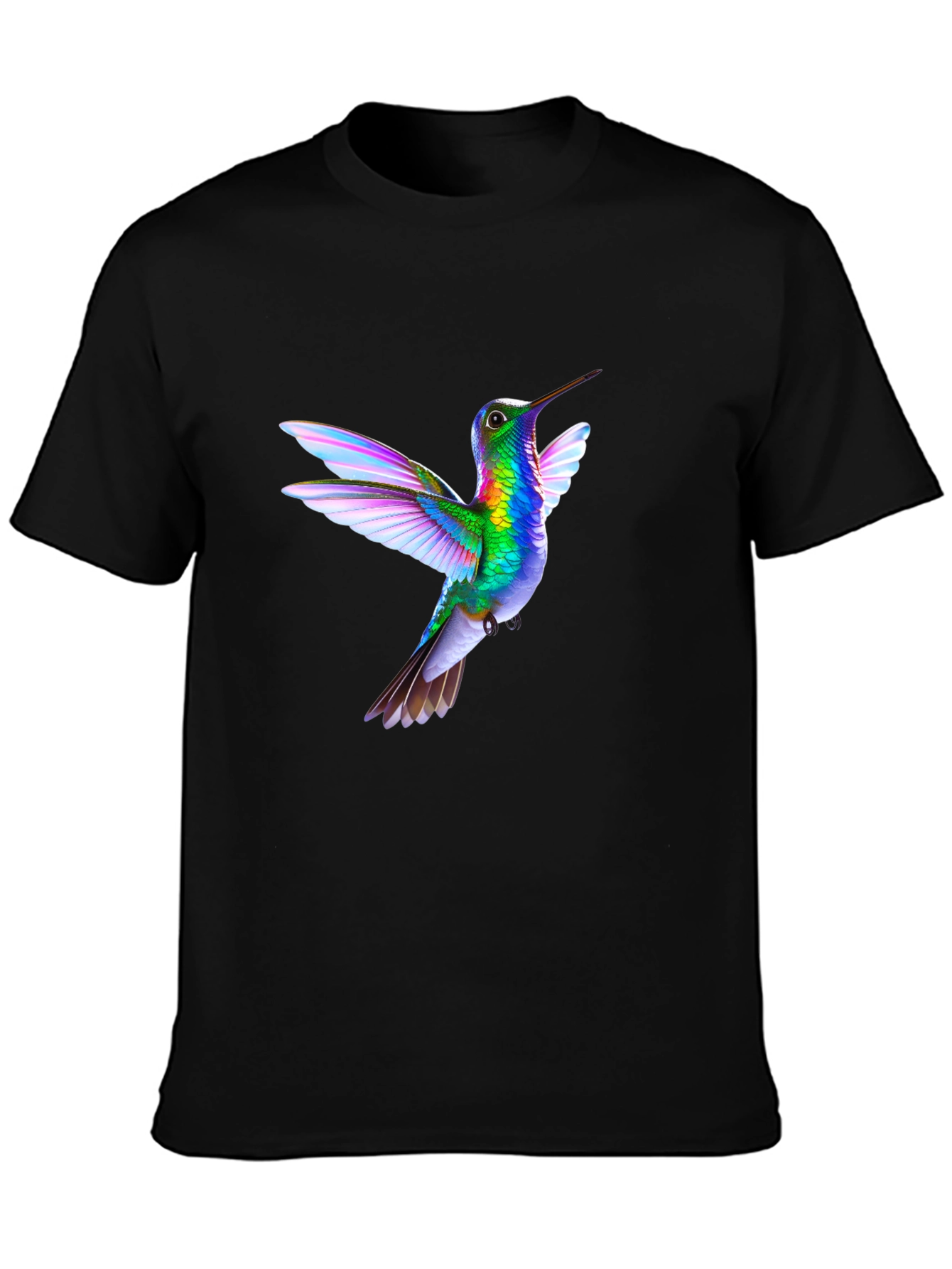 Hummingbird Graphic T-Shirt - Black Casual Tee