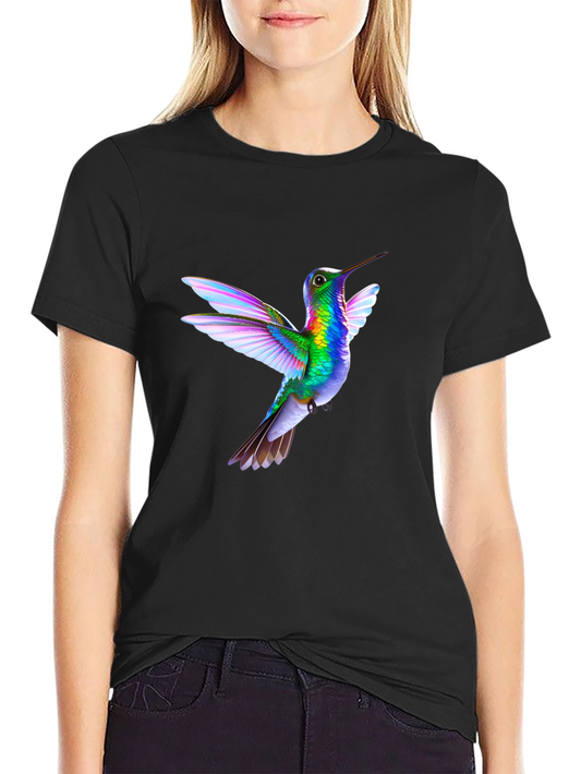 Hummingbird Graphic T-Shirt - Black Casual Tee
