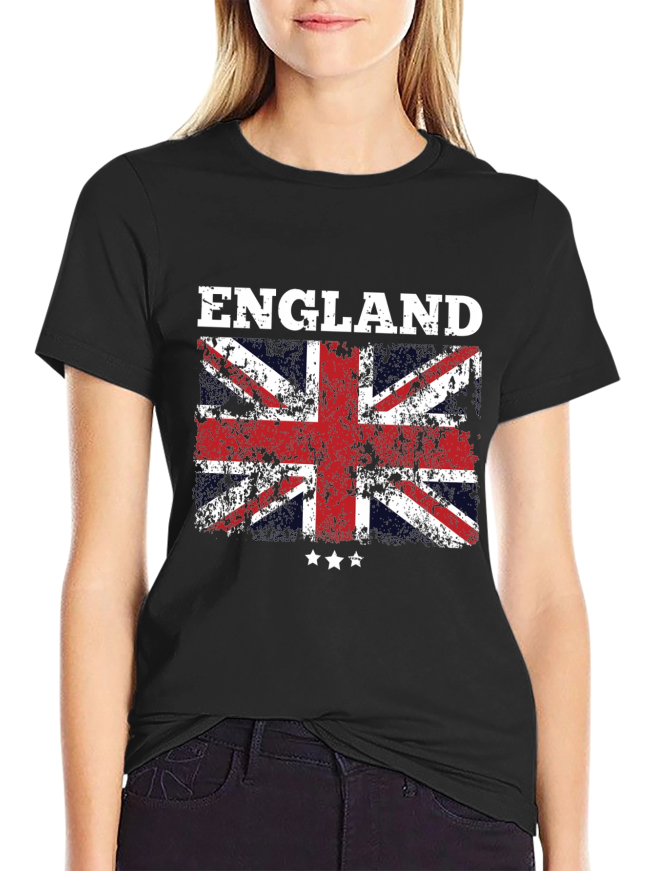 England Flag Graphic T-Shirt - Distressed Union Jack