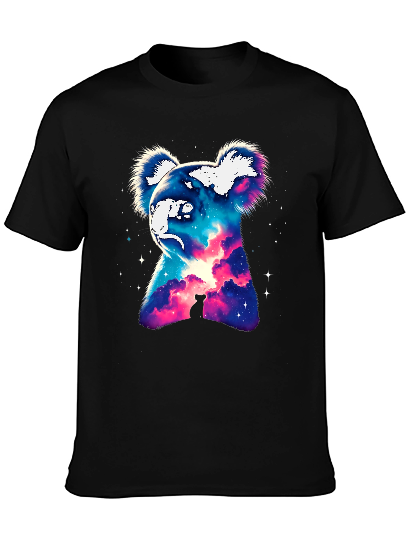 Cosmic Koala Graphic Tee - Galaxy Animal Print