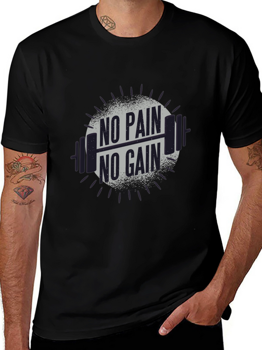 No Pain No Gain Graphic Tee - Workout Motivation Shirt